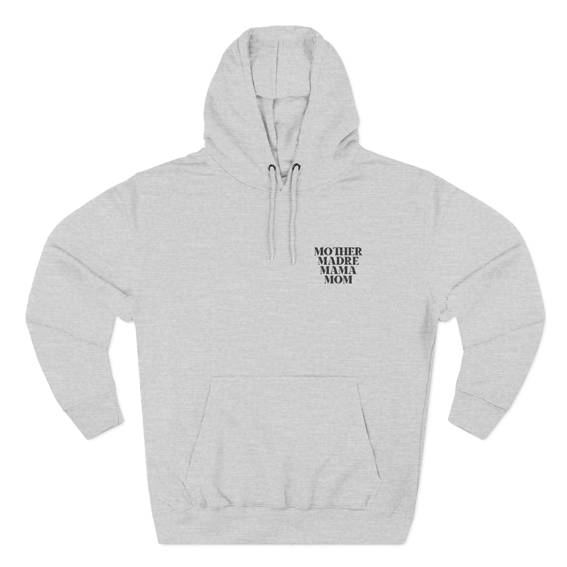 Embroidered Mom Three-Panel Fleece Hoodie