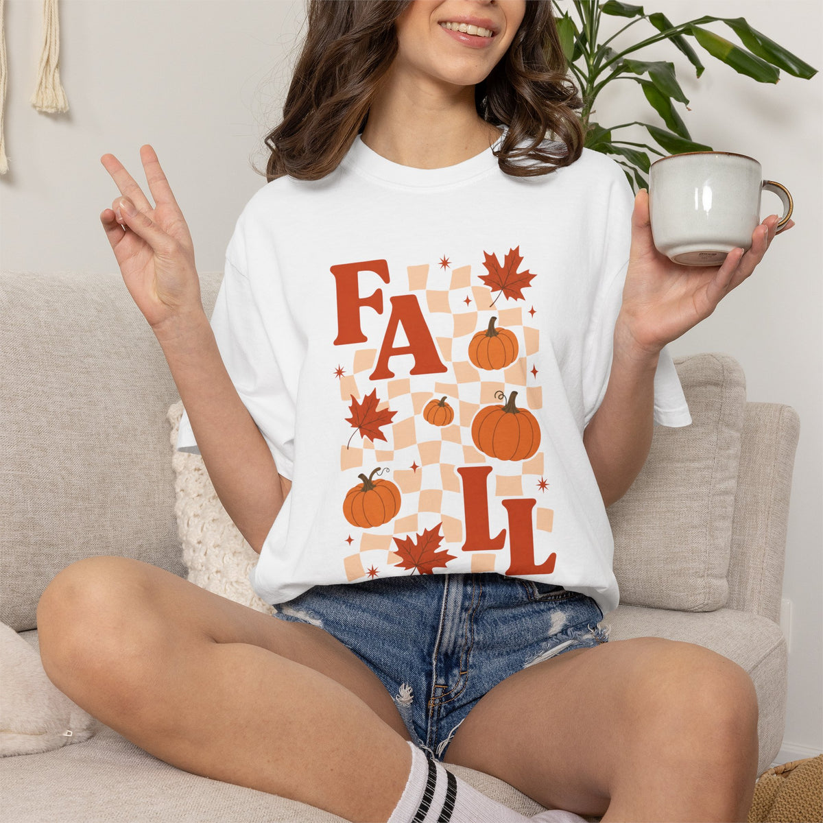 Fall Pumpkins and Leaves T-shirt | Autumn Graphic Tee