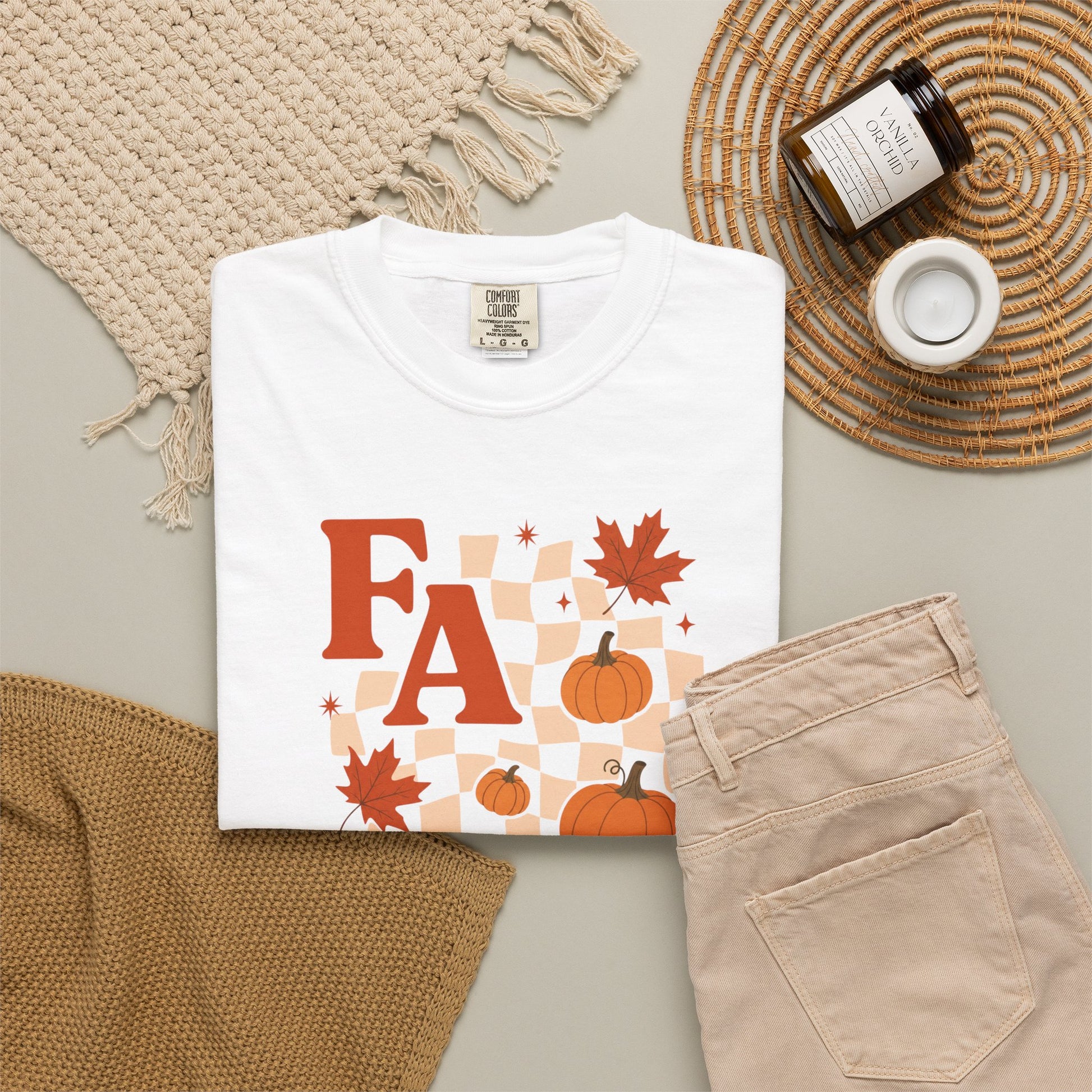 Fall Pumpkins and Leaves T-shirt | Autumn Graphic Tee