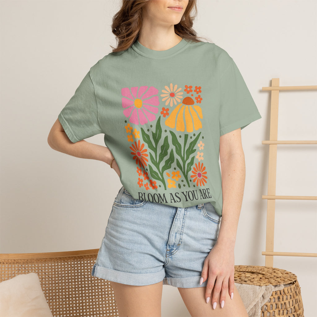 Bloom As You Are floral print T-Shirt | retro flower graphic