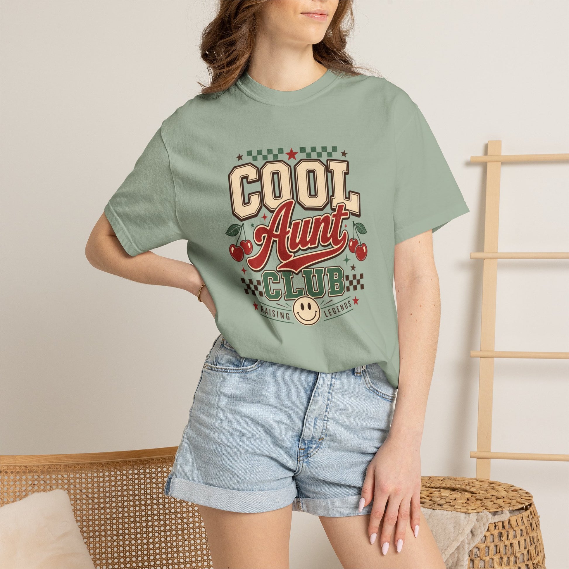 Cool Aunt Club T-Shirt | Retro Cherry Smile Graphic Tee