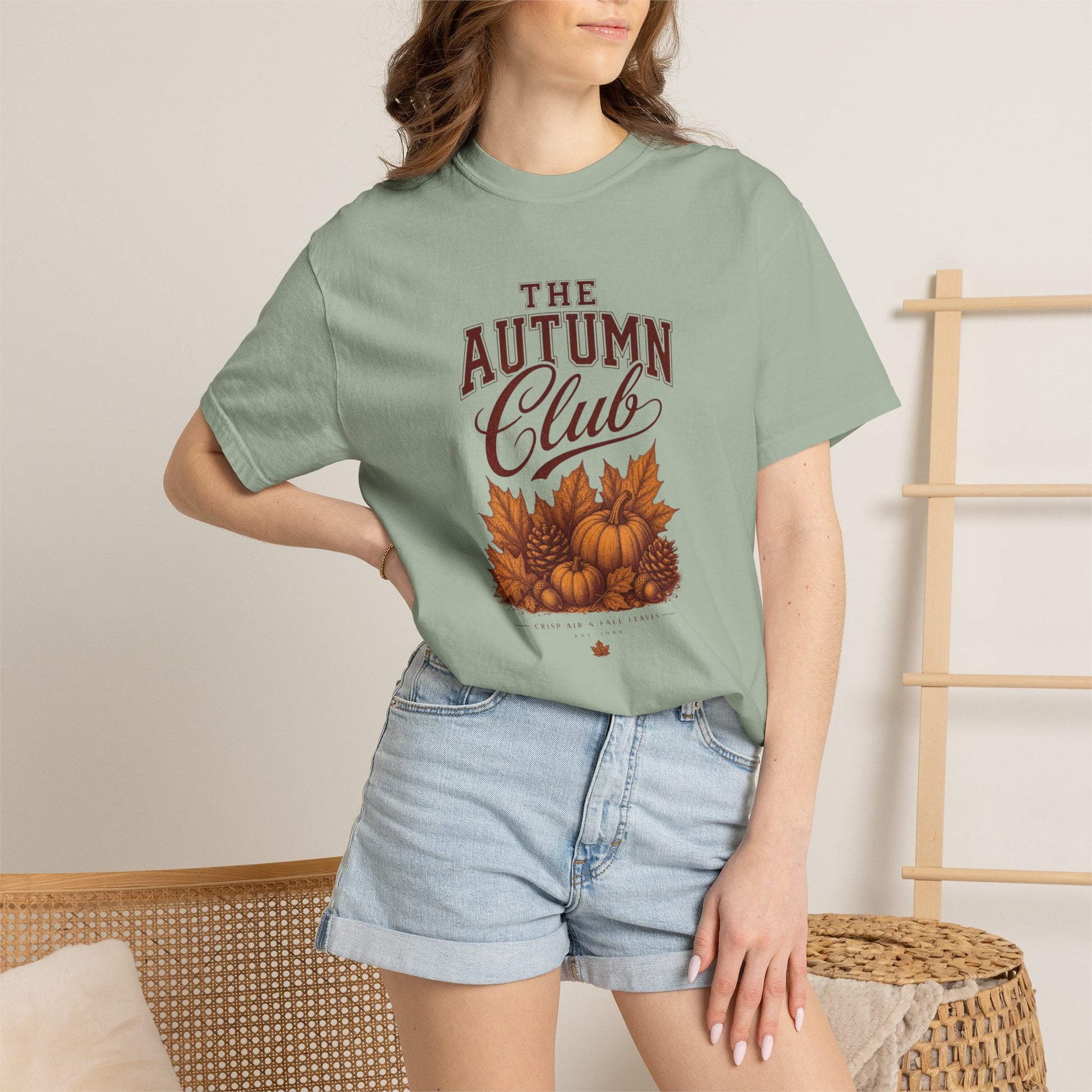 The Autumn Club T-shirt | Fall Leaves Pumpkin Harvest Tee