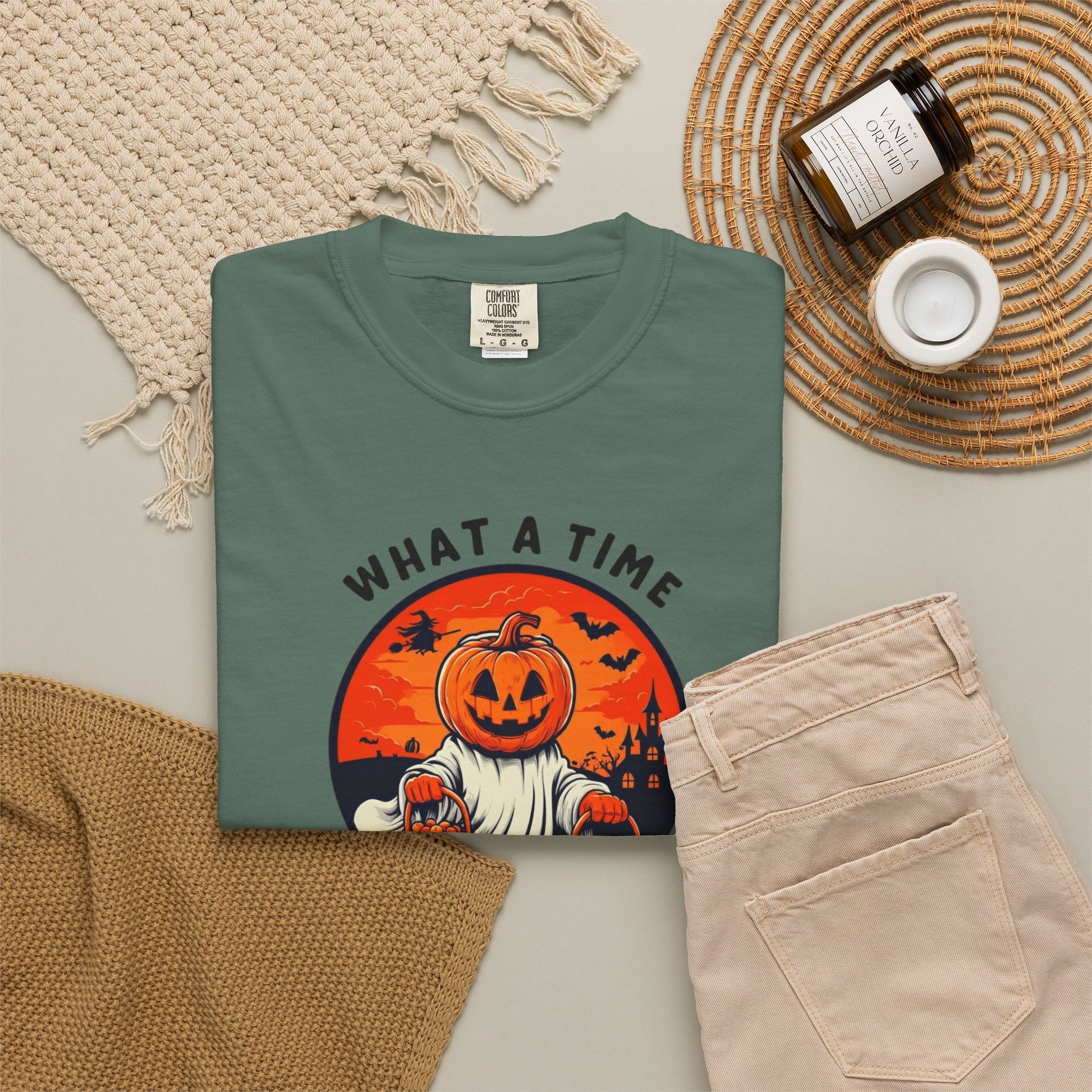 What a Time to Be Unalive Halloween T-shirt | Pumpkin Ghost Design