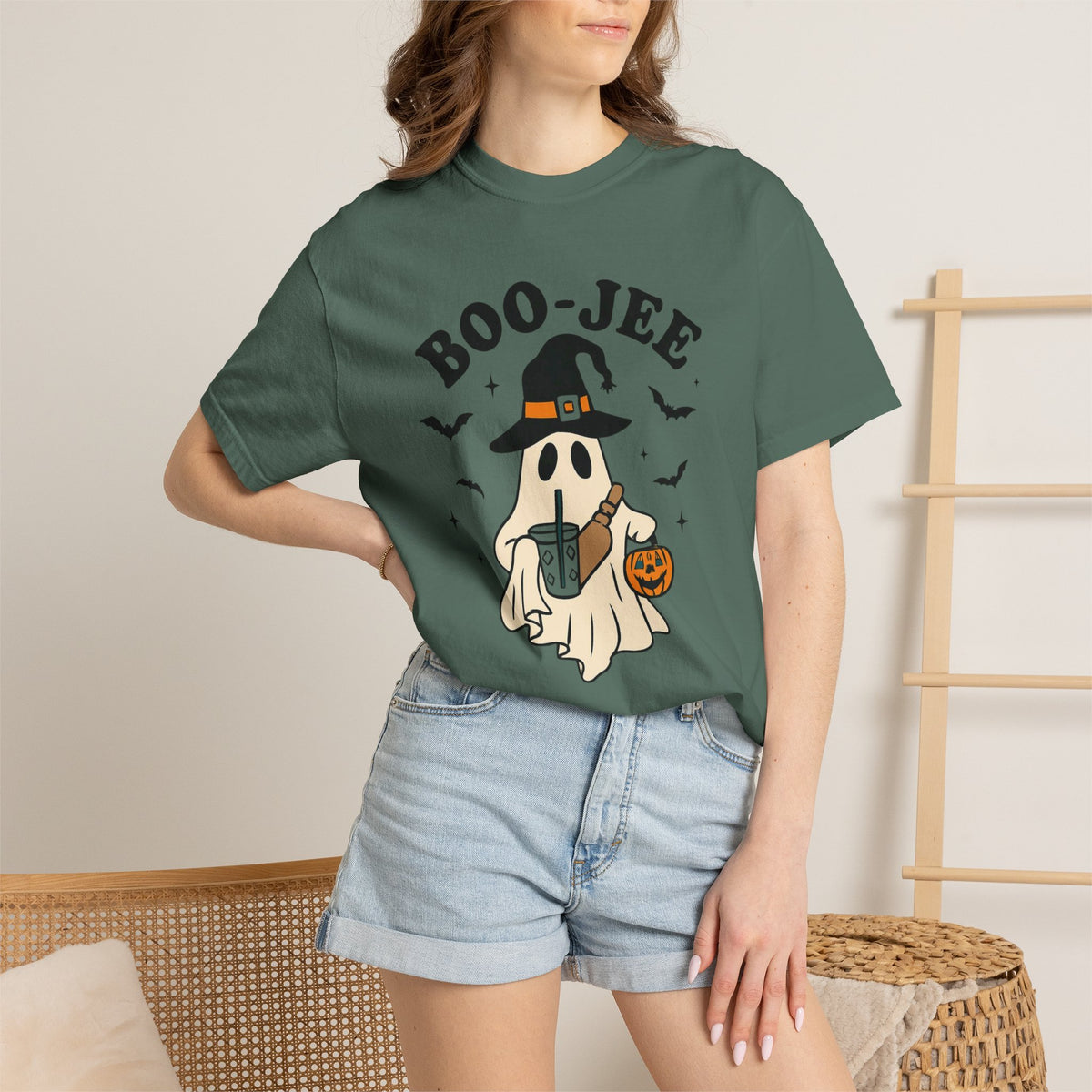 Boo-Jee Ghost Witch T-shirt | Halloween Ghost Illustration