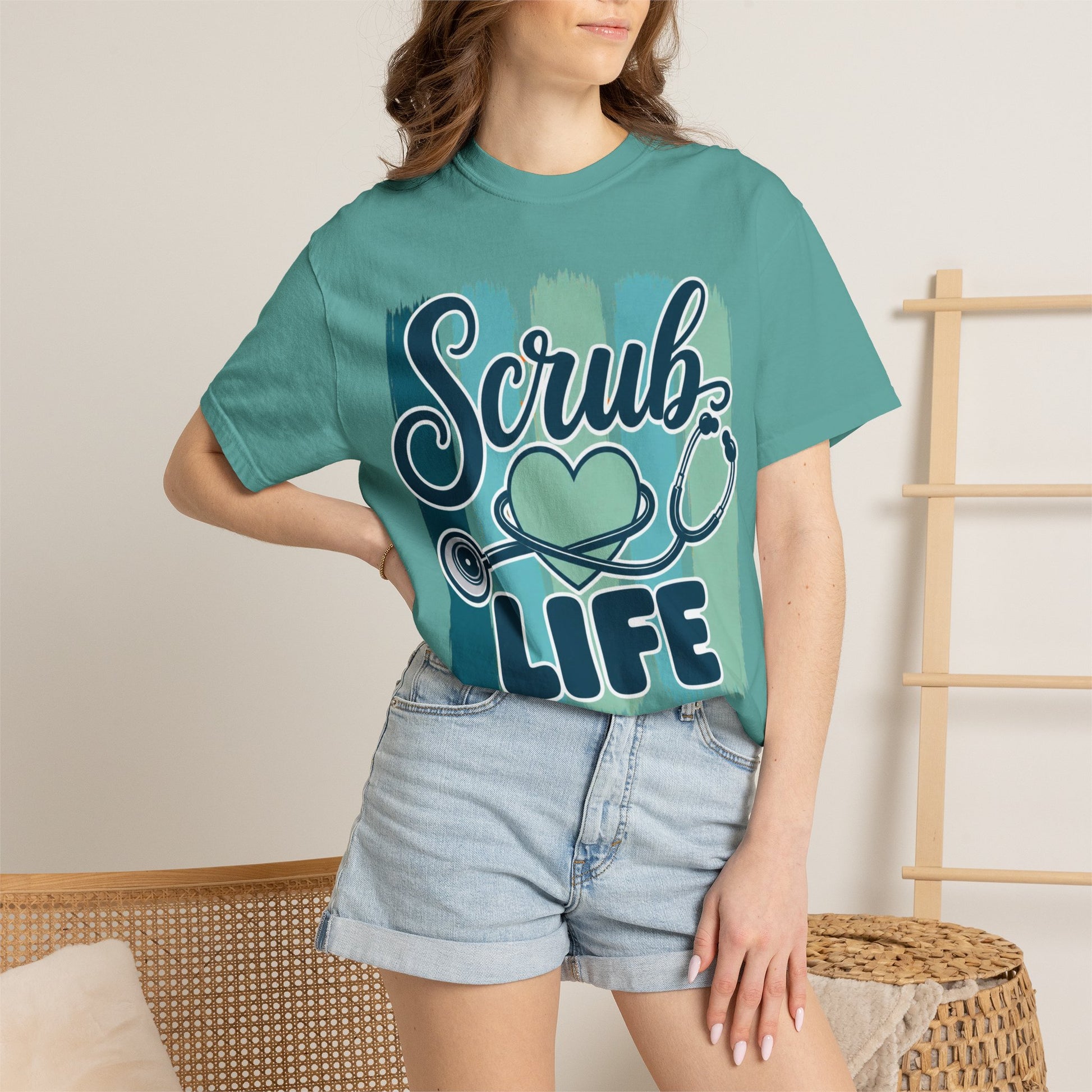 Scrub Life stethoscope heart T-shirt | Nurse medical healthcare tee