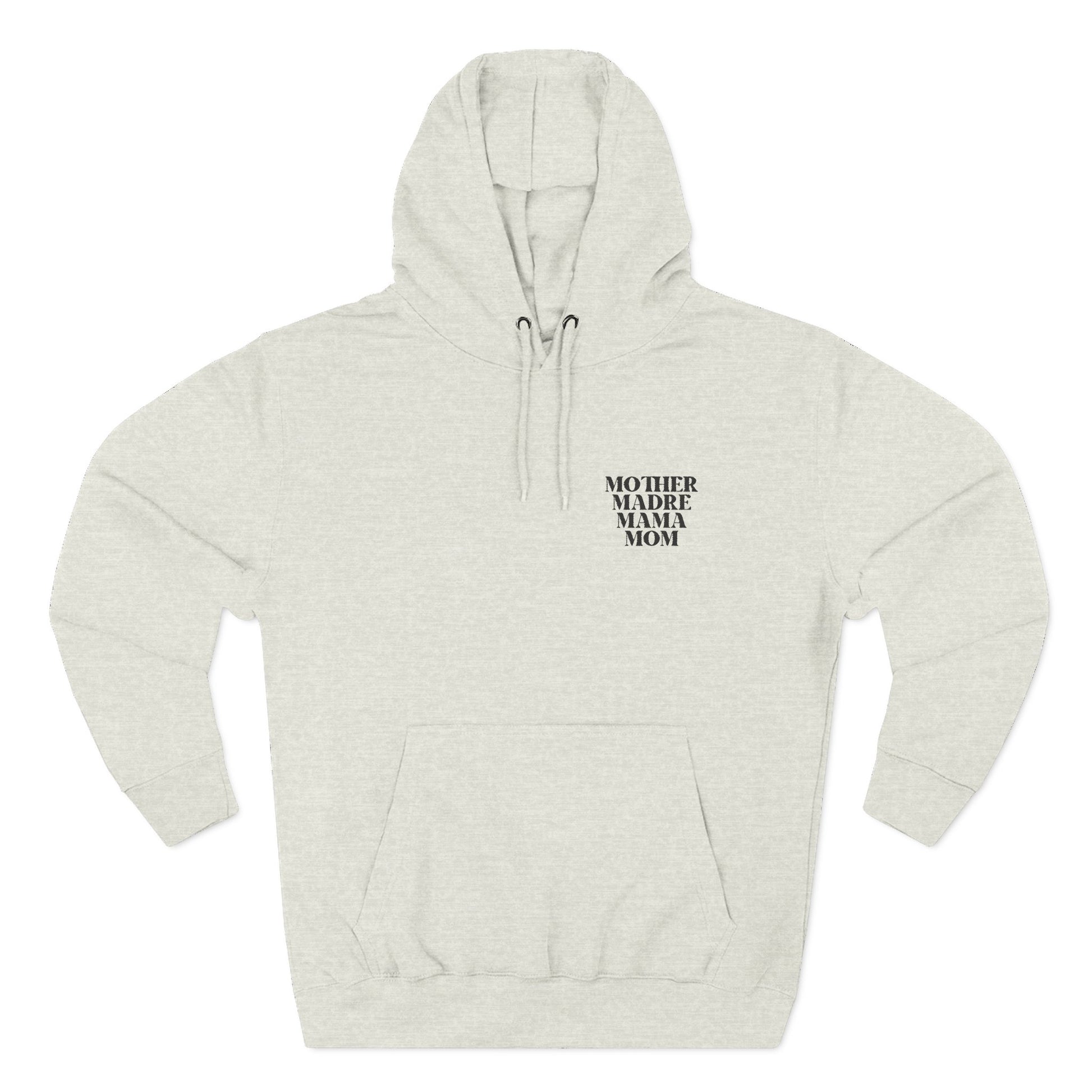 Embroidered Mom Three-Panel Fleece Hoodie