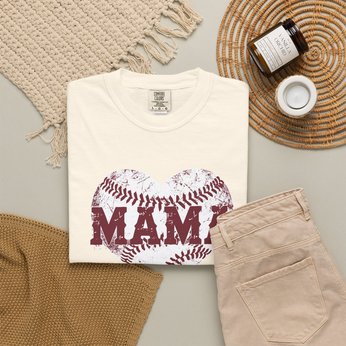 Baseball Heart MAMA T-shirt | Mom Softball Mom Tee
