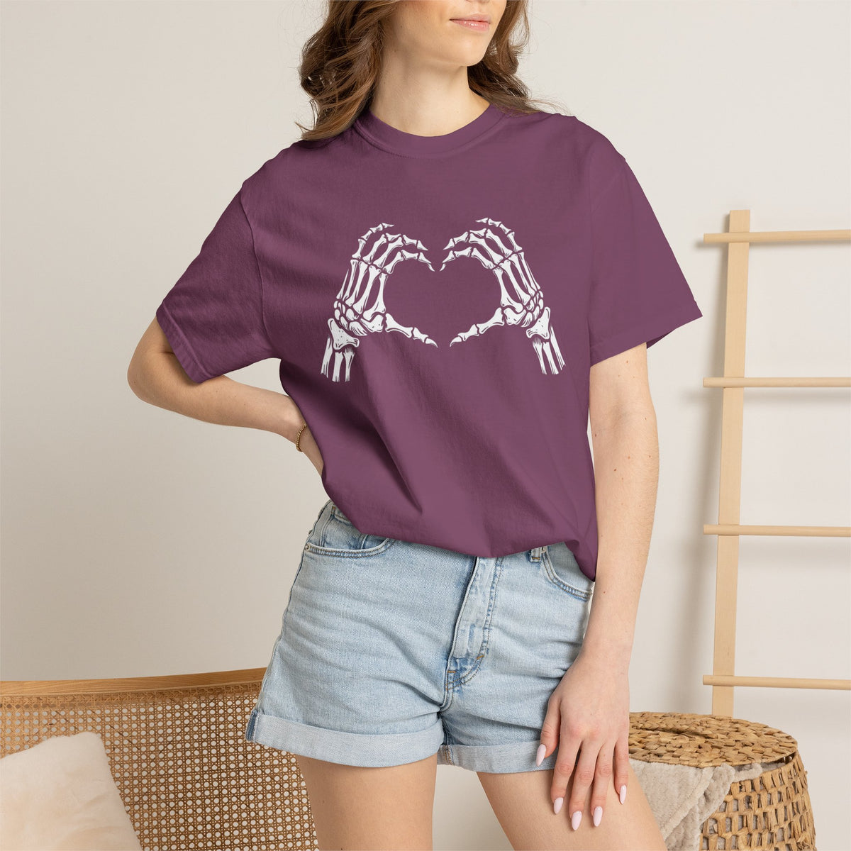 Skeleton Hands Heart T-shirt | Gothic Love Skeleton Heart Tee