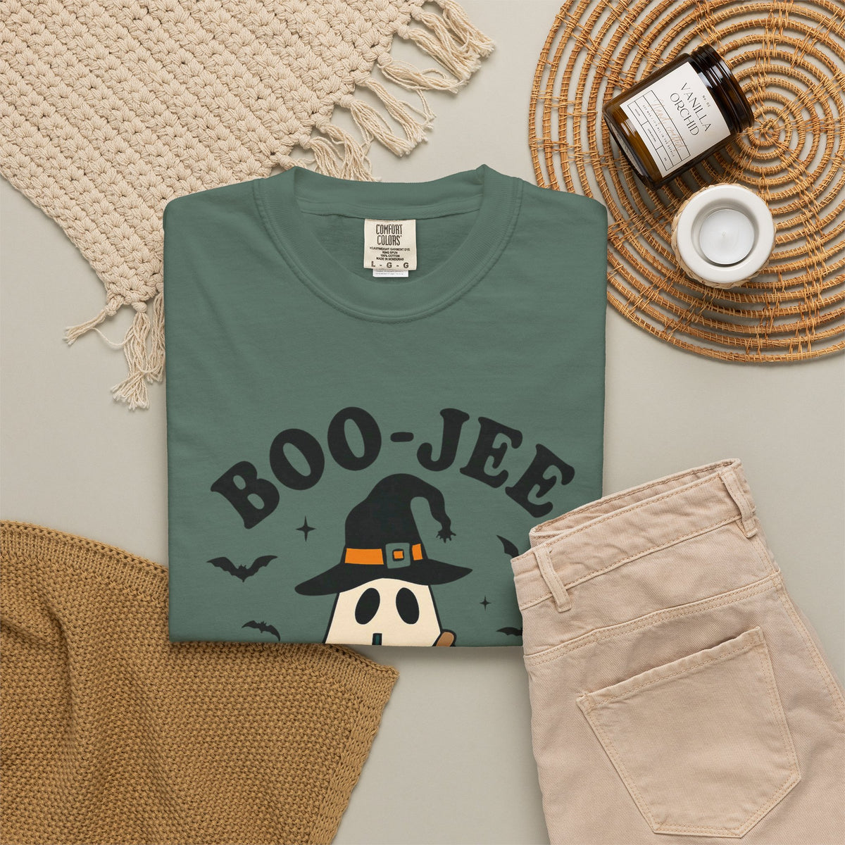 Boo-Jee Ghost Witch T-shirt | Halloween Ghost Illustration