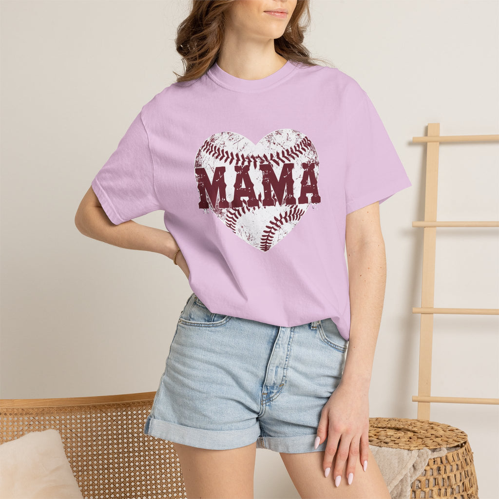 Baseball Heart MAMA T-shirt | Mom Softball Mom Tee
