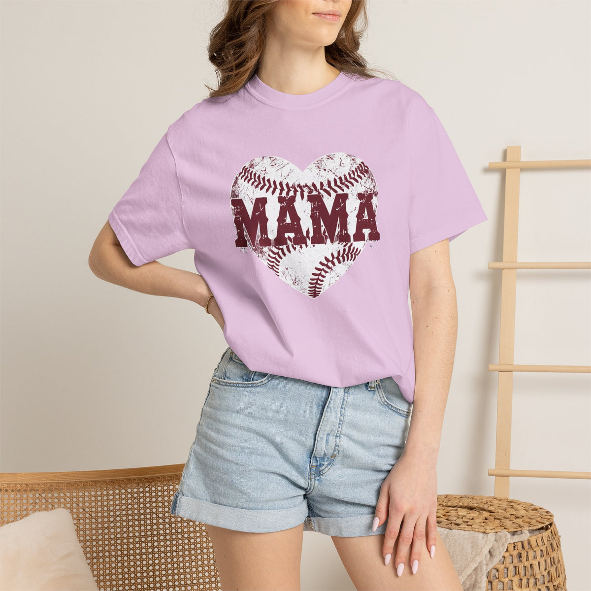 Baseball Heart MAMA T-shirt | Mom Softball Mom Tee