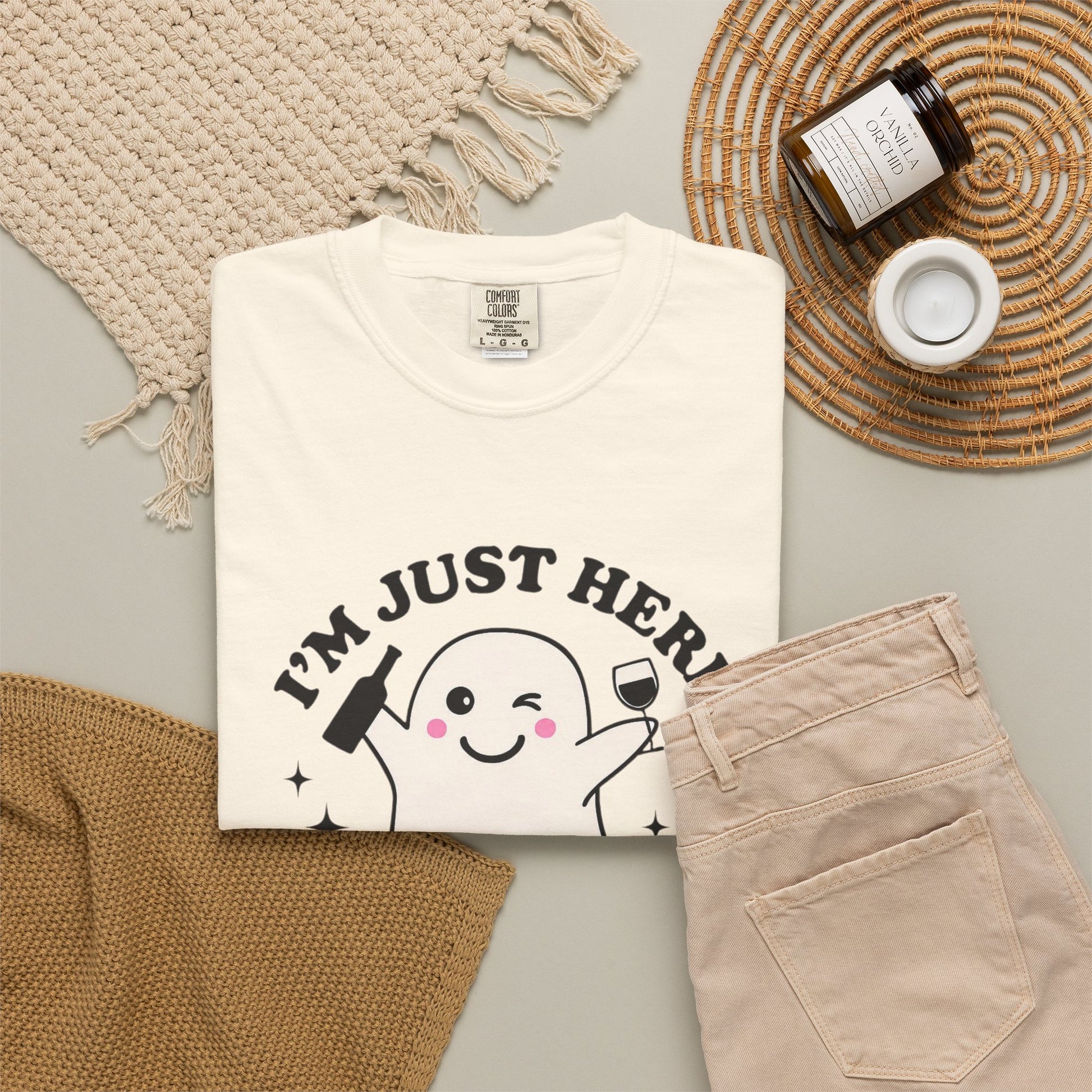 I'm Just Here For The Boos T-shirt | Cute Ghost Halloween Tee