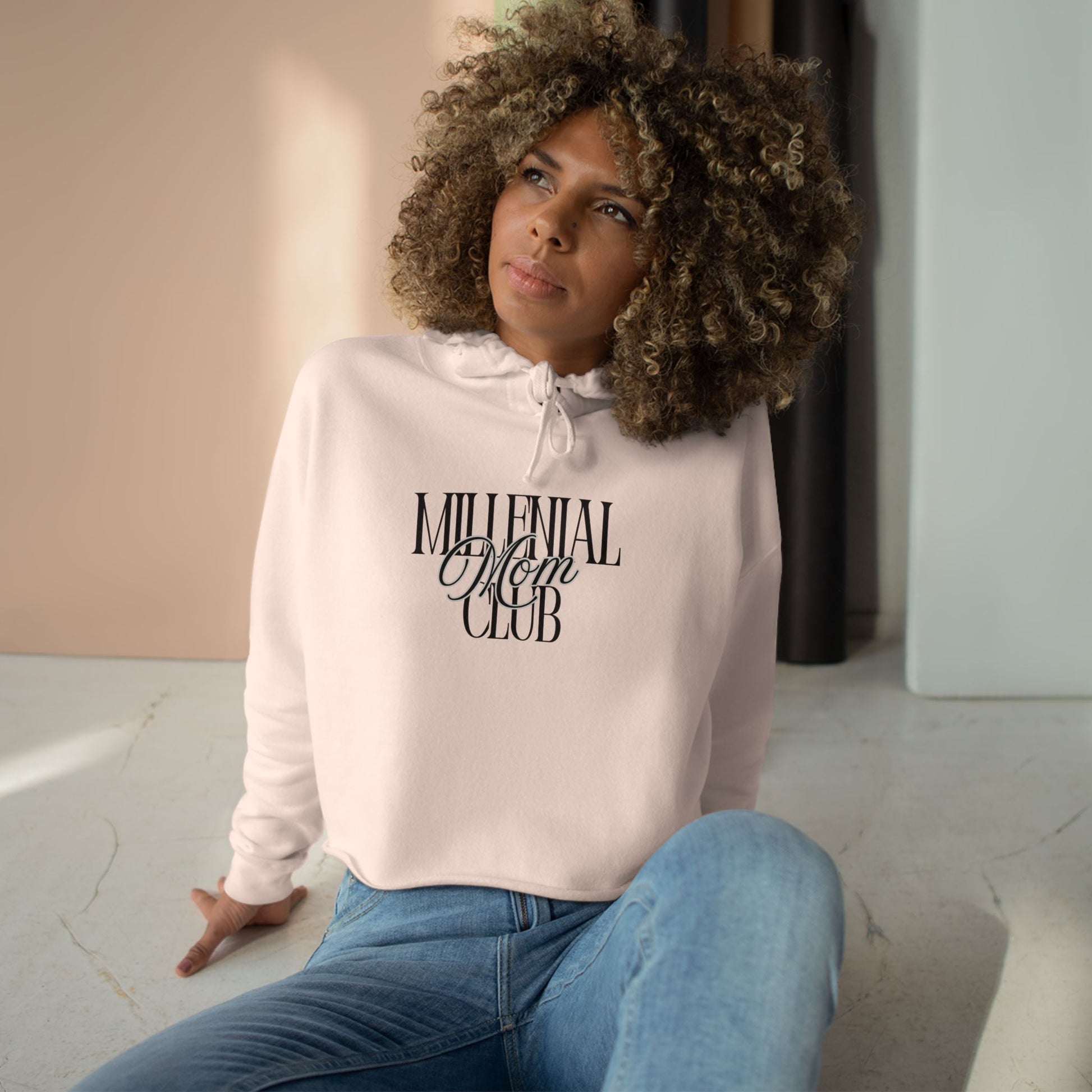 Millennial Mom Club Crop Hoodie