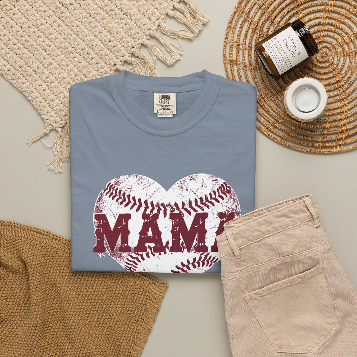 Baseball Heart MAMA T-shirt | Mom Softball Mom Tee