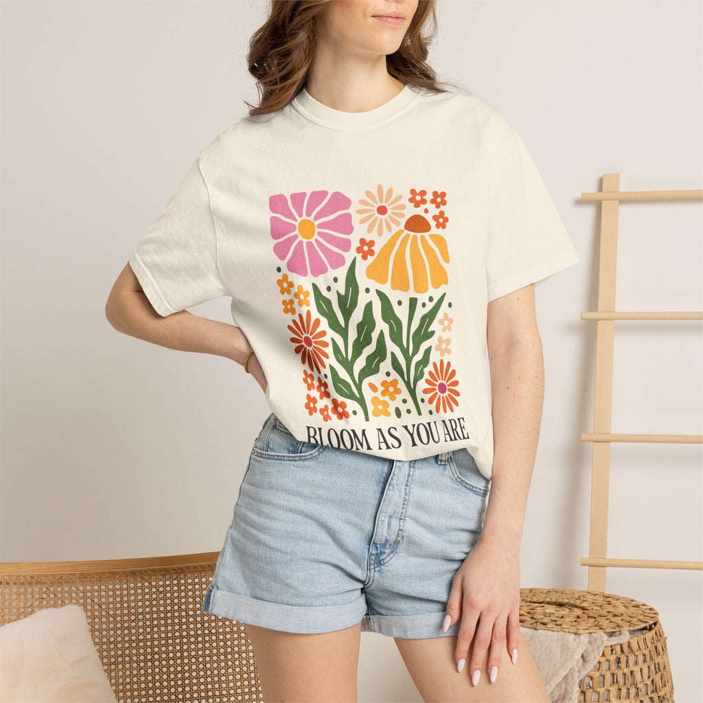 Bloom As You Are floral print T-Shirt | retro flower graphic