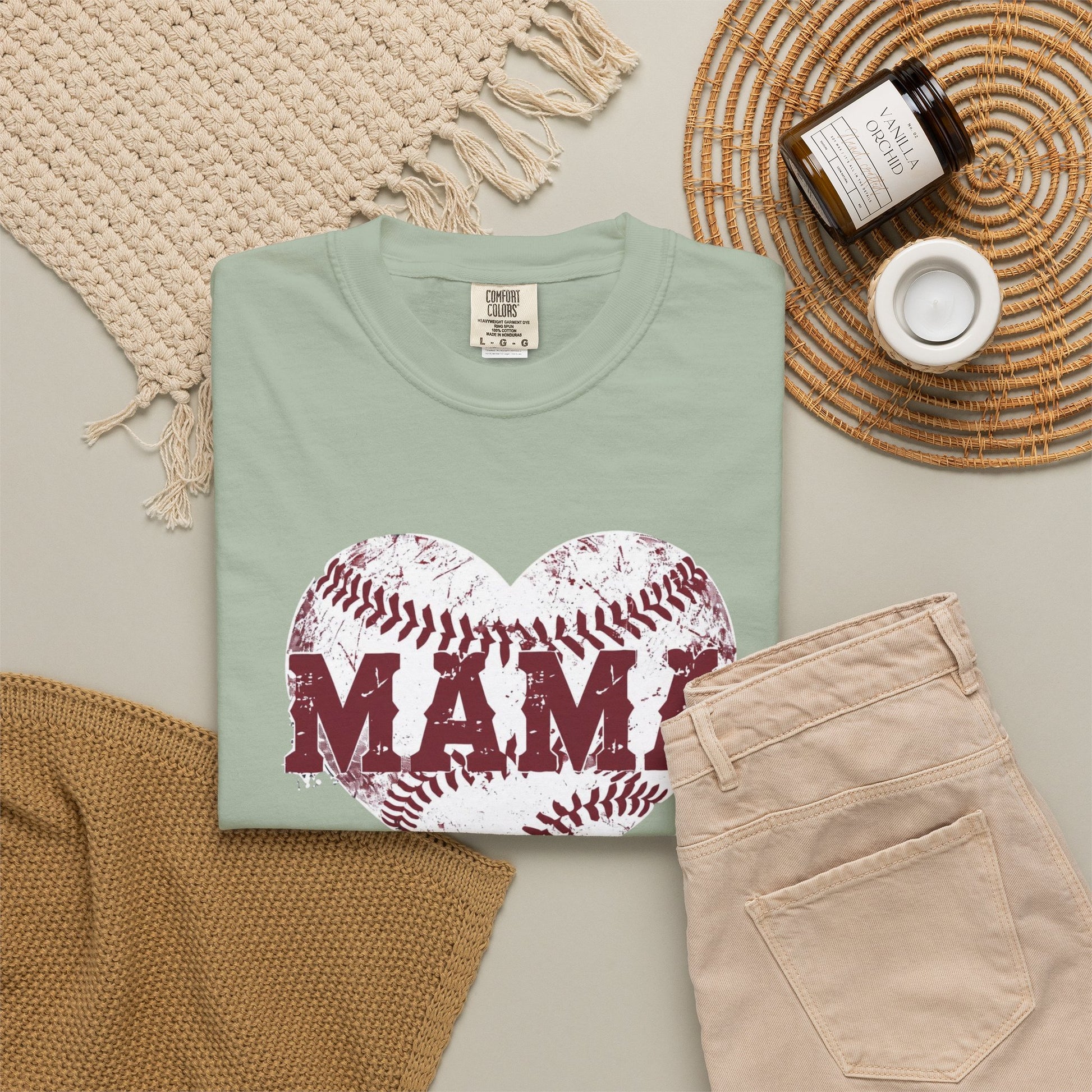 Baseball Heart MAMA T-shirt | Mom Softball Mom Tee