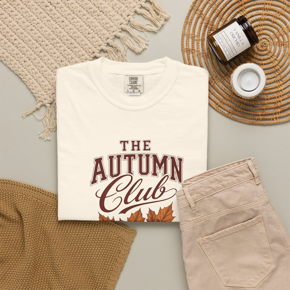 The Autumn Club T-shirt | Fall Leaves Pumpkin Harvest Tee