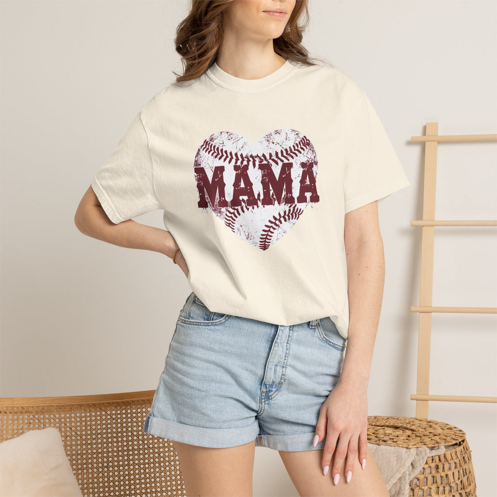 Baseball Heart MAMA T-shirt | Mom Softball Mom Tee