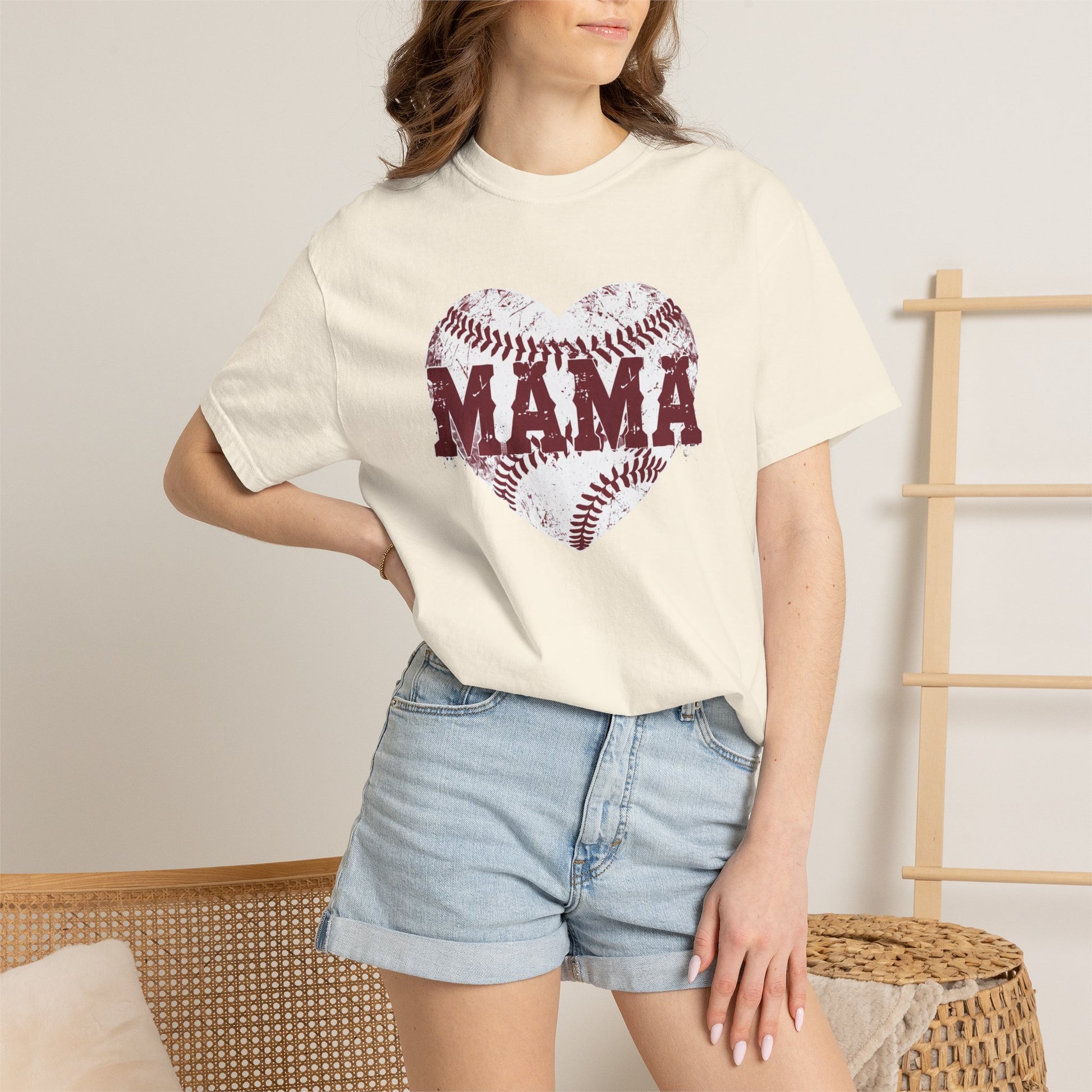 Baseball Heart MAMA T-shirt | Mom Softball Mom Tee
