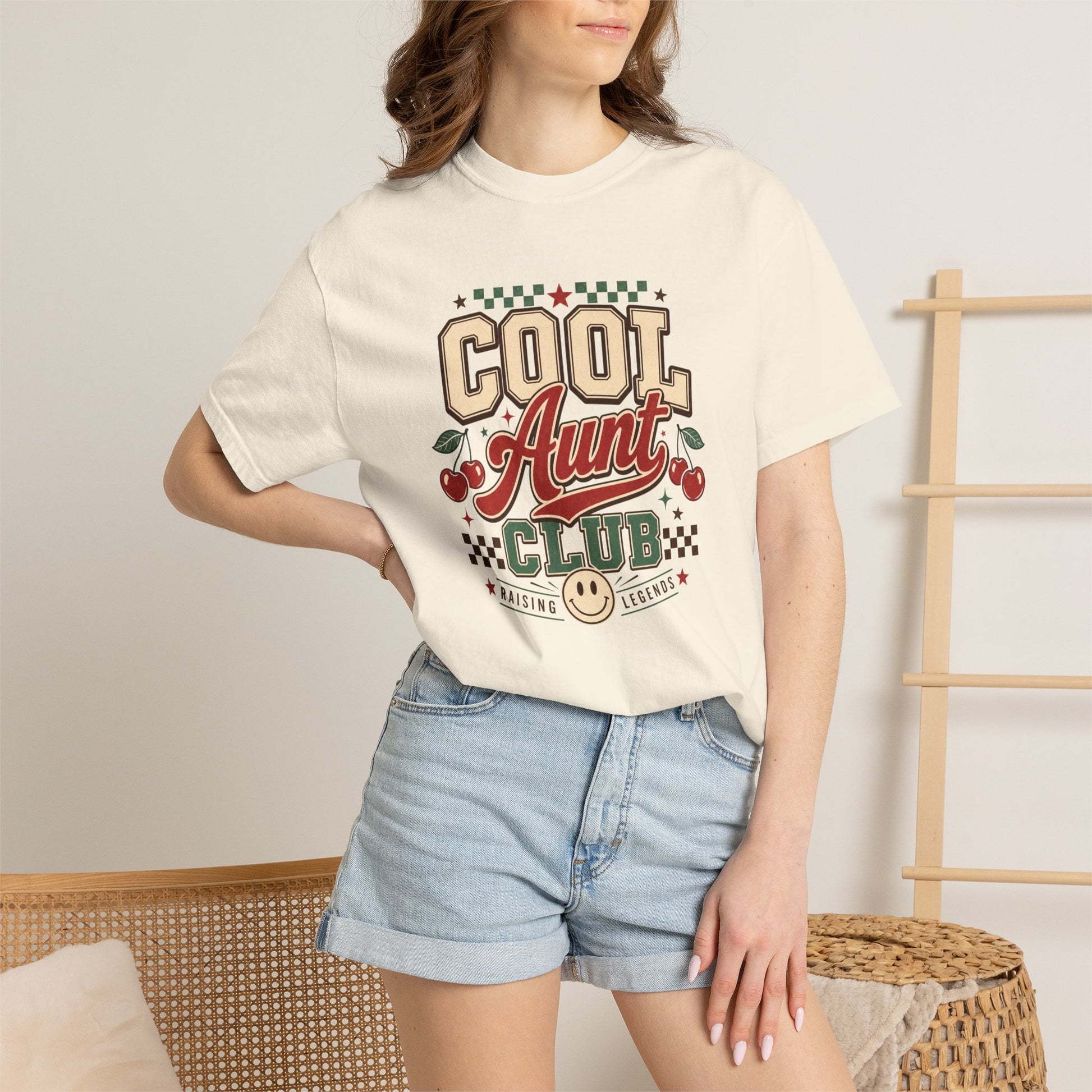 Cool Aunt Club T-Shirt | Retro Cherry Smile Graphic Tee