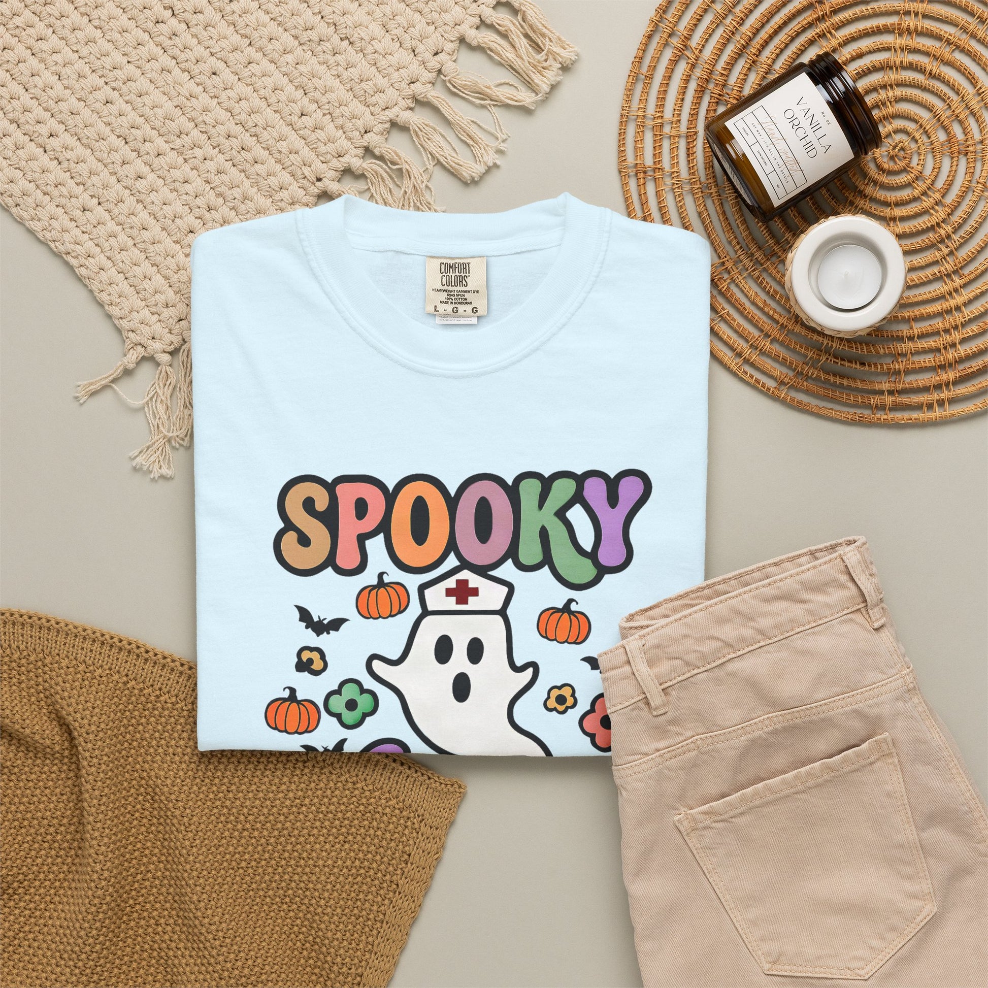 Spooky Nurse T-Shirt — Cute Halloween Ghost Nurse Tee for Nurses