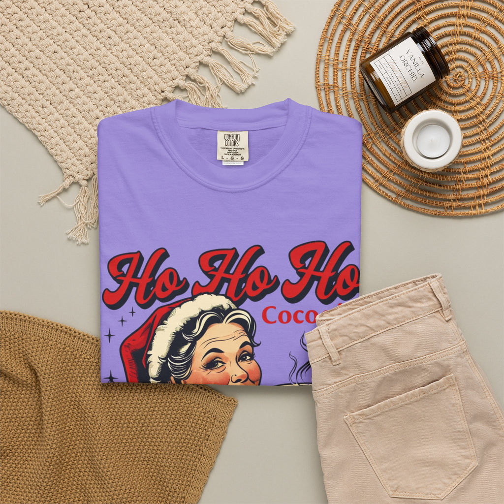 Ho Ho Ho Cocoa! vintage Mrs. Claus illustration T-Shirt | Christmas tee