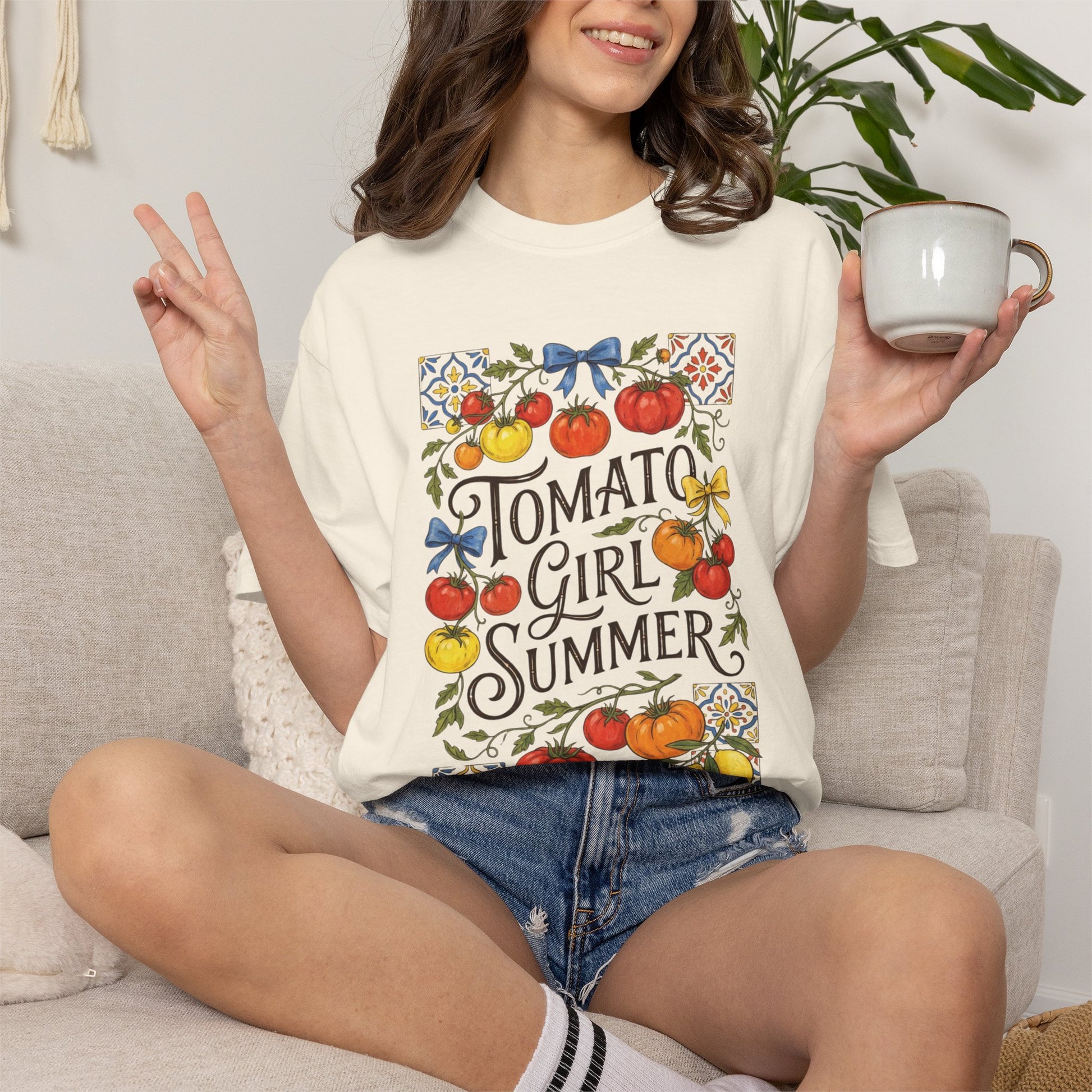 Tomato Girl Summer T-shirt | Vintage Tomato Illustration