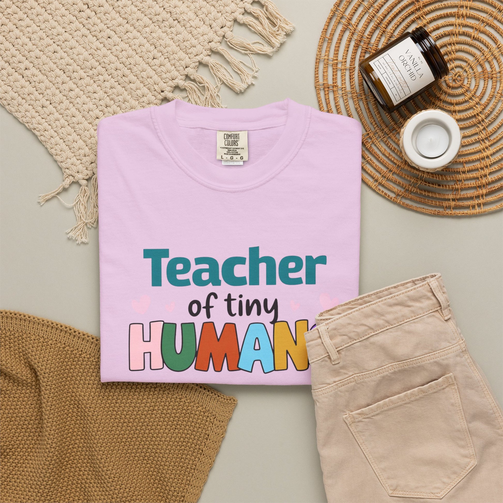 Teacher of Tiny Humans T-shirt | Cute Colorful Teacher Tee