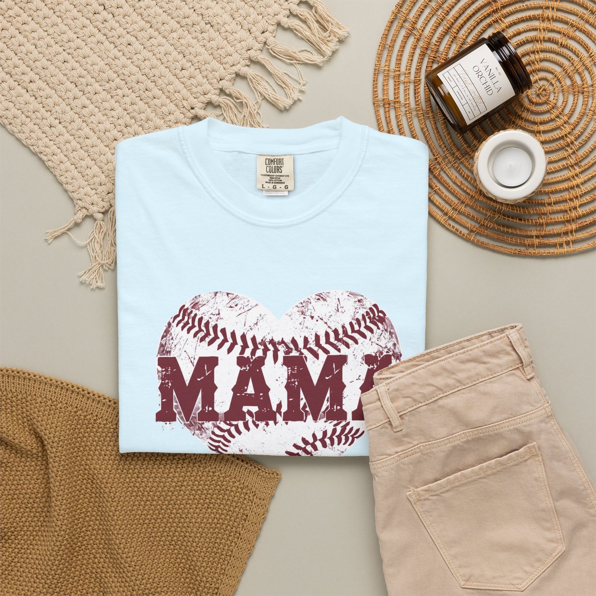 Baseball Heart MAMA T-shirt | Mom Softball Mom Tee