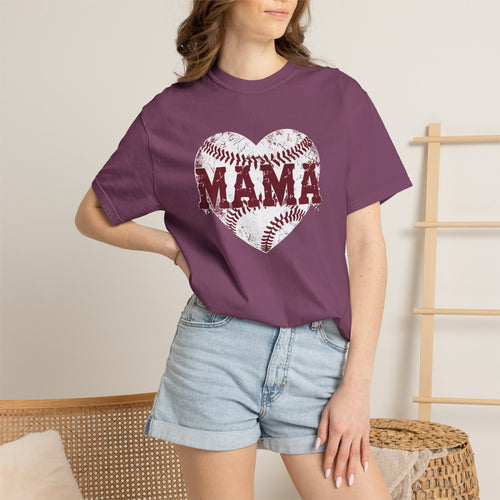 Baseball Heart MAMA T-shirt | Mom Softball Mom Tee