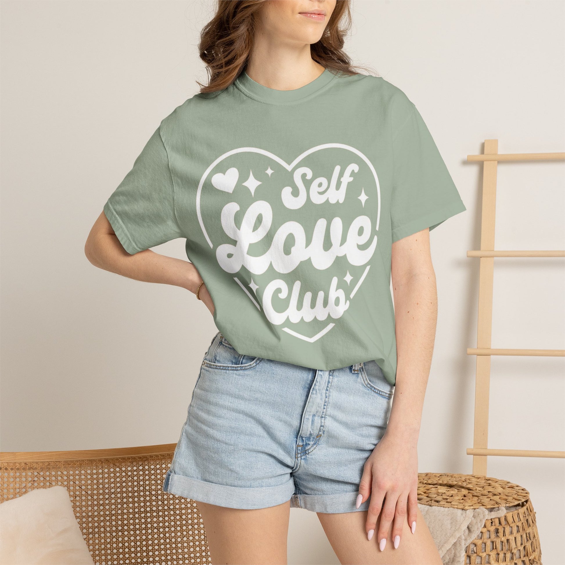 Self Love Club T-shirt | Heart Graphic, Positive Message