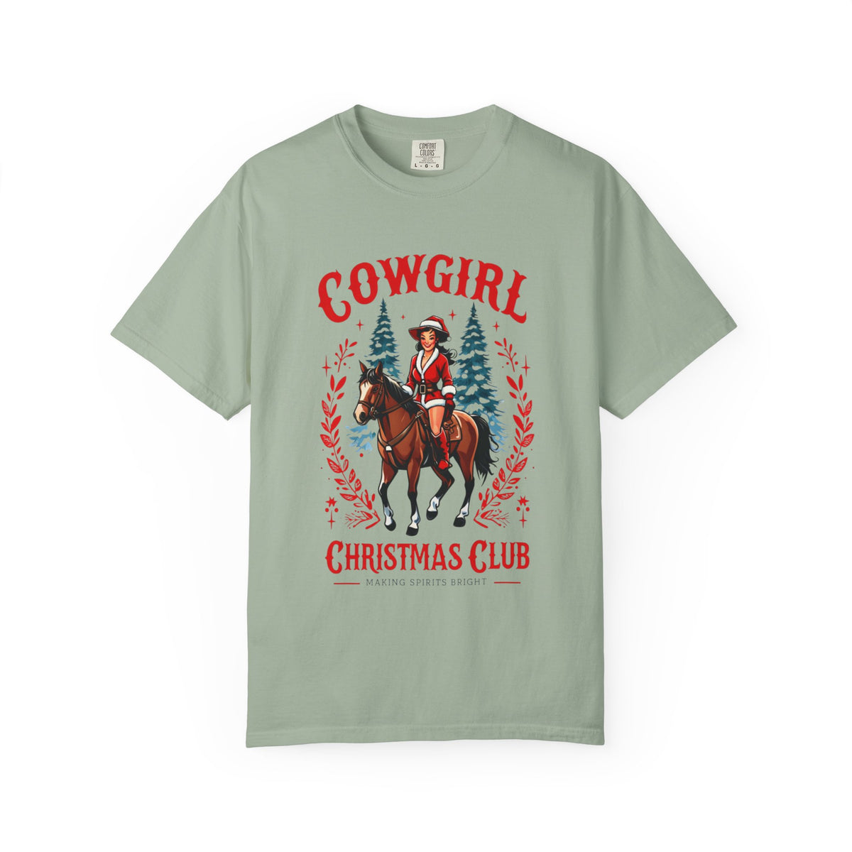 Cowgirl Christmas Club T-shirt | Vintage Horse Rider Holiday Tee