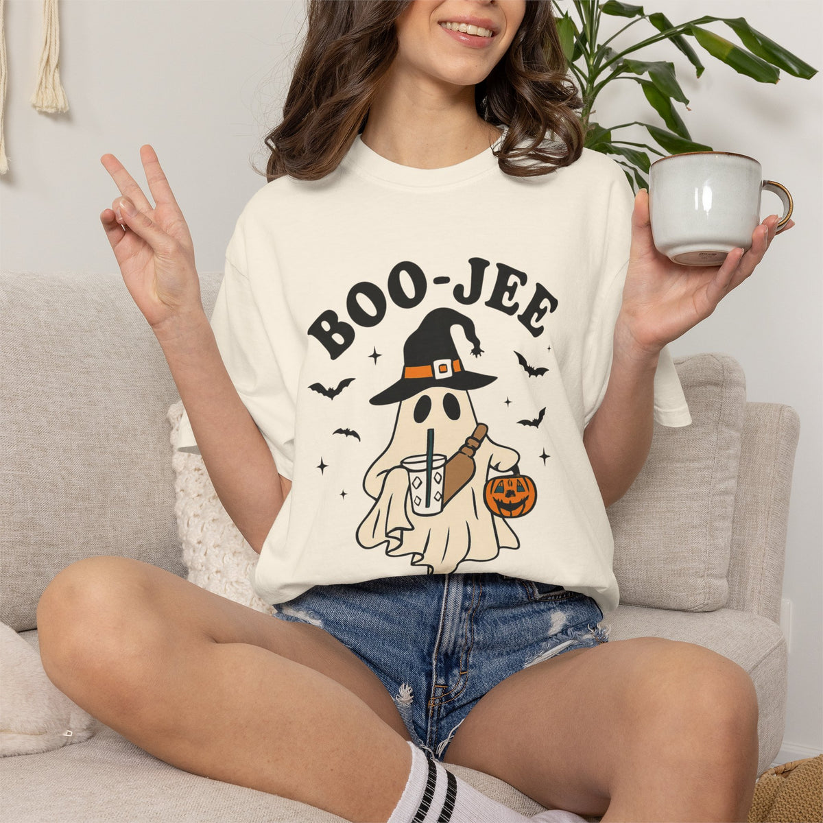 Boo-Jee Ghost Witch T-shirt | Halloween Ghost Illustration