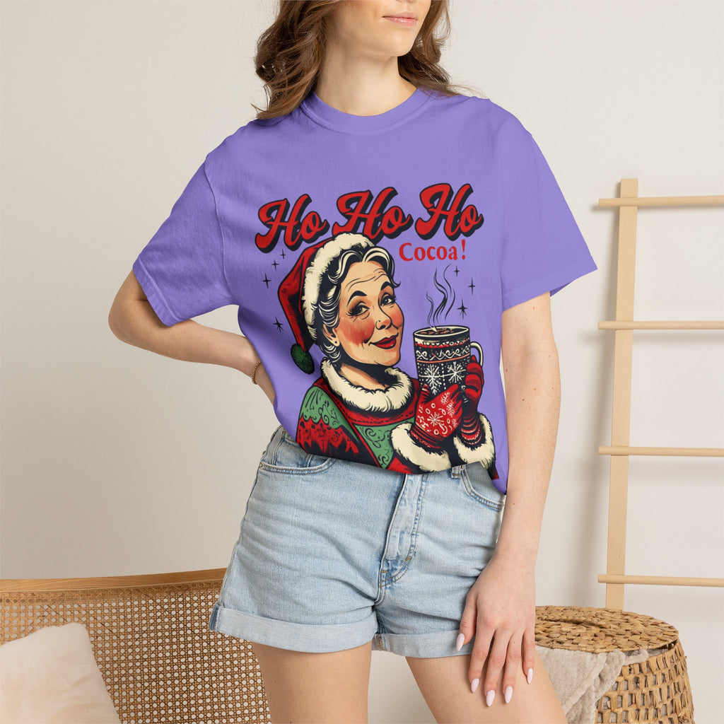 Ho Ho Ho Cocoa! vintage Mrs. Claus illustration T-Shirt | Christmas tee