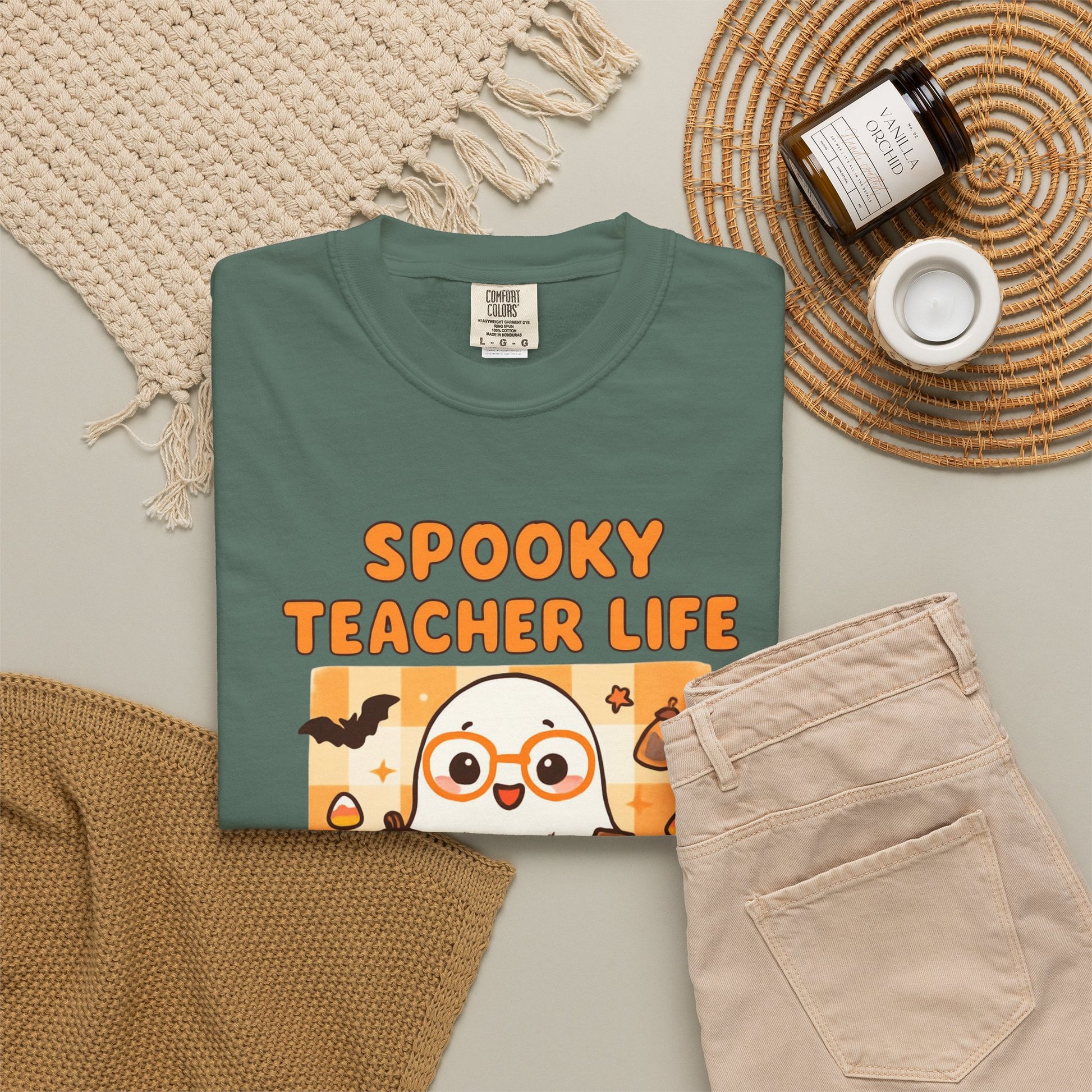 Spooky Teacher Life T-shirt | Halloween Teacher Shirt, Ghost Cartoon Design