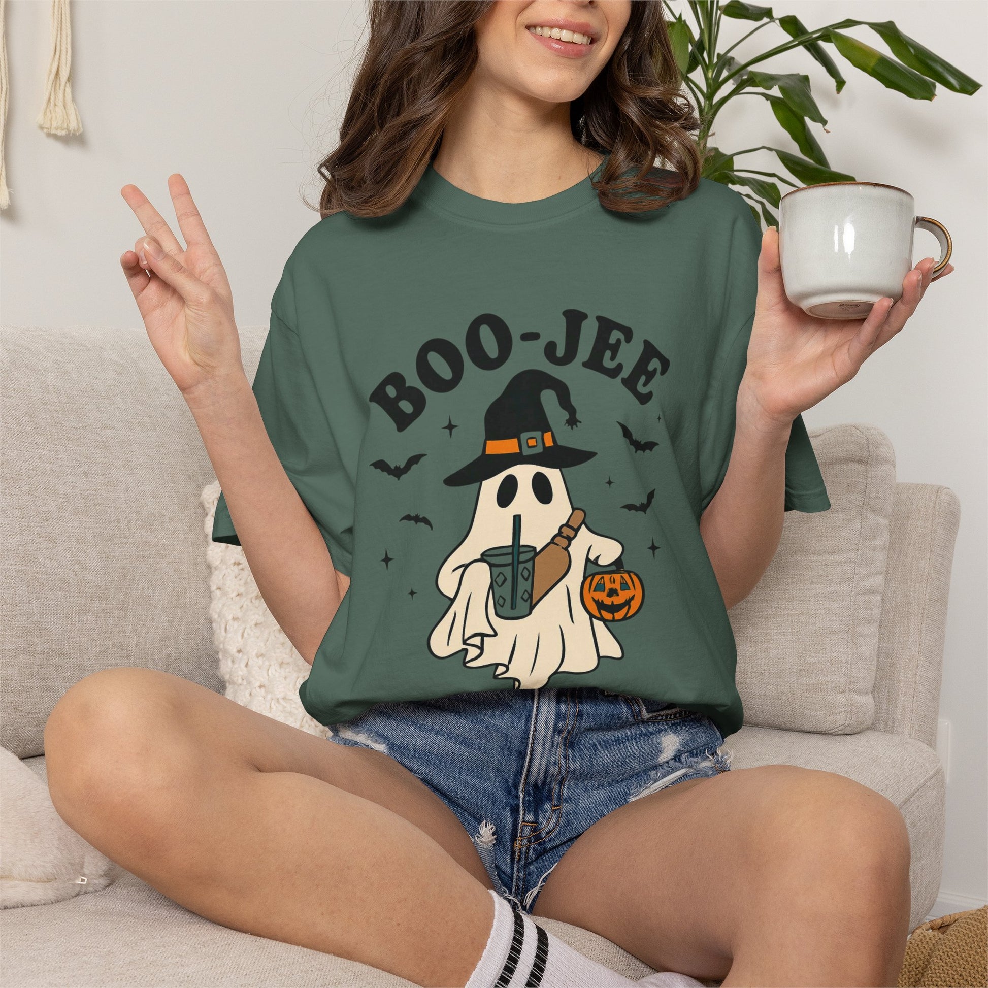 Boo-Jee Ghost Witch T-shirt | Halloween Ghost Illustration