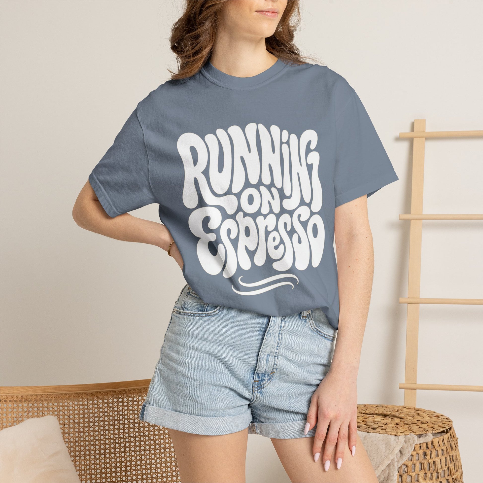 Running on Espresso T-shirt | Coffee Lover Shirt, Retro Typography
