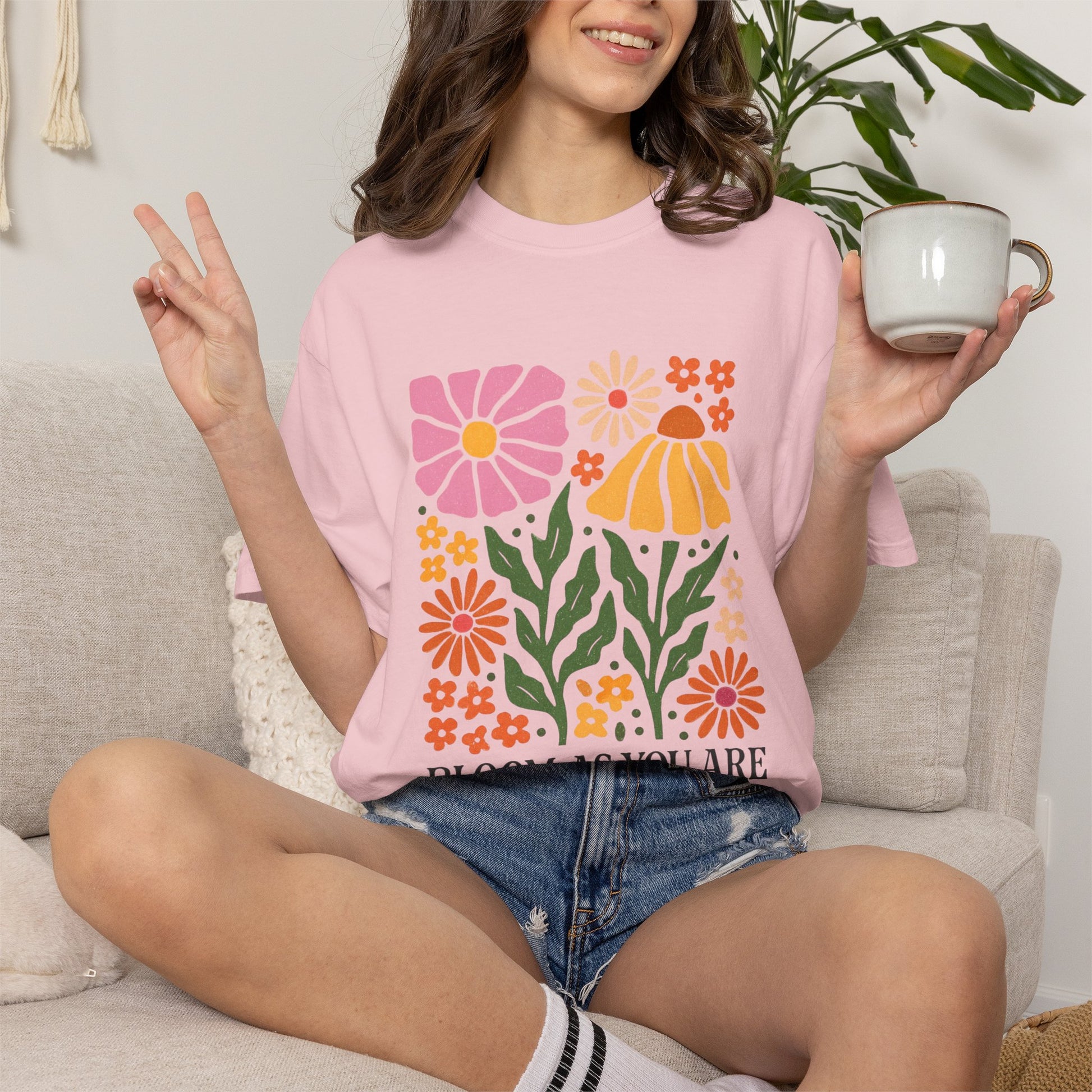 Bloom As You Are floral print T-Shirt | retro flower graphic