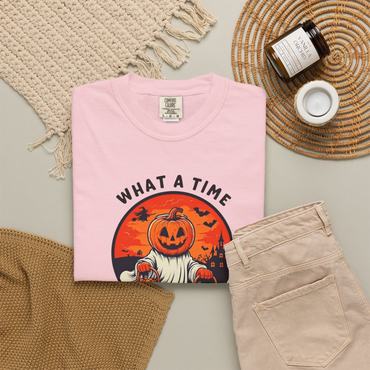 What a Time to Be Unalive Halloween T-shirt | Pumpkin Ghost Design