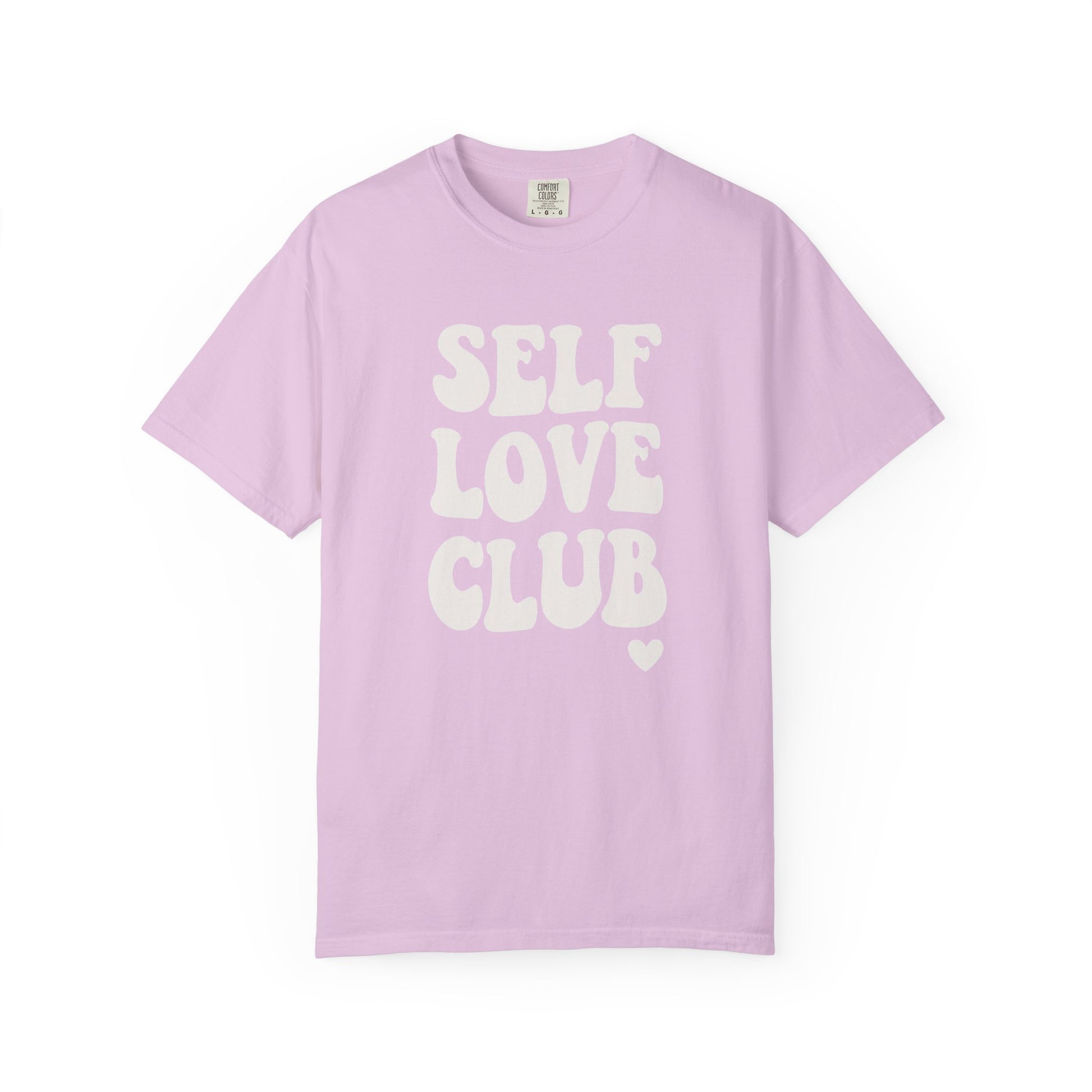 Self Love Club T-shirt | Retro Bubble Letter Tee, Pastel Sage