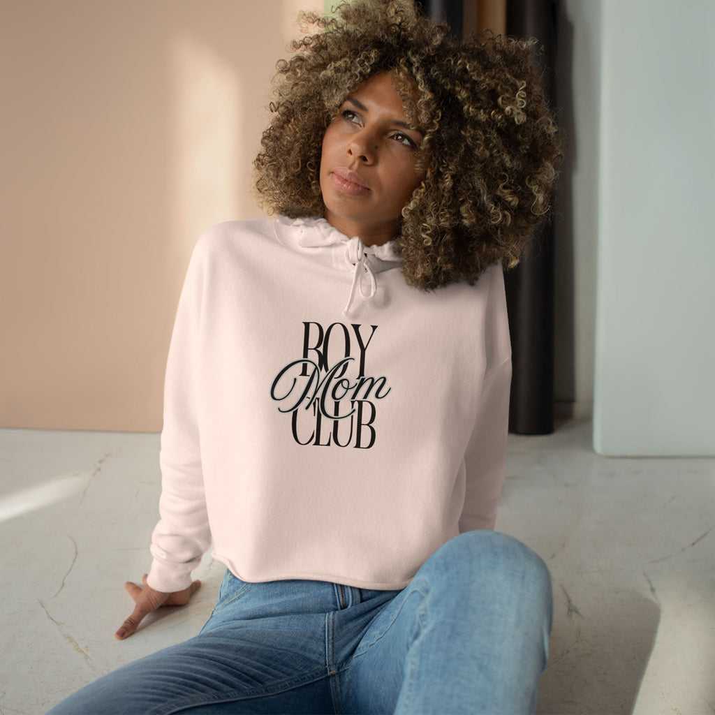 Boy Mom Club Crop Hoodie