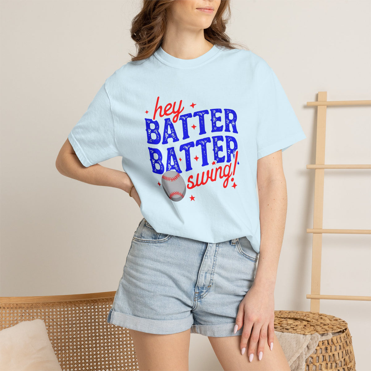 Hey Batter Batter Swing baseball T-shirt | Retro baseball graphic tee