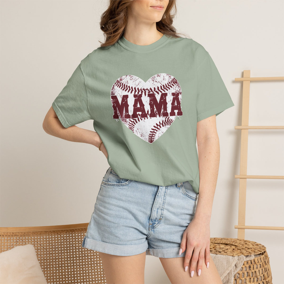 Baseball Heart MAMA T-shirt | Mom Softball Mom Tee