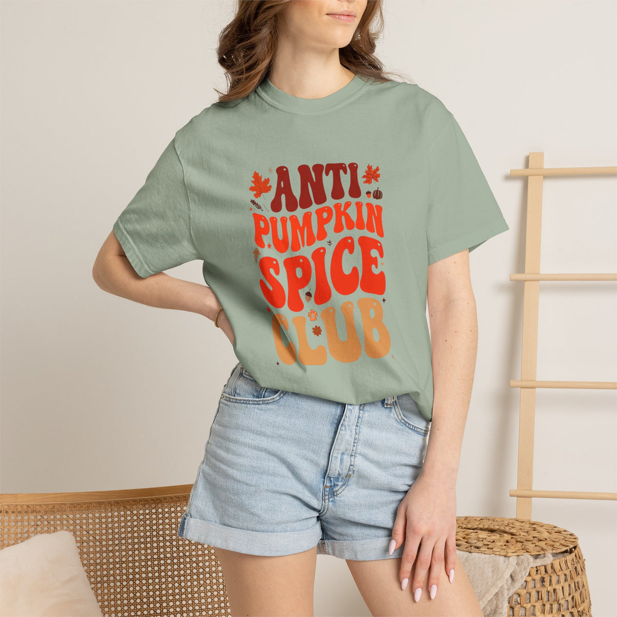 Anti Pumpkin Spice Club T-shirt | Retro Fall Graphic