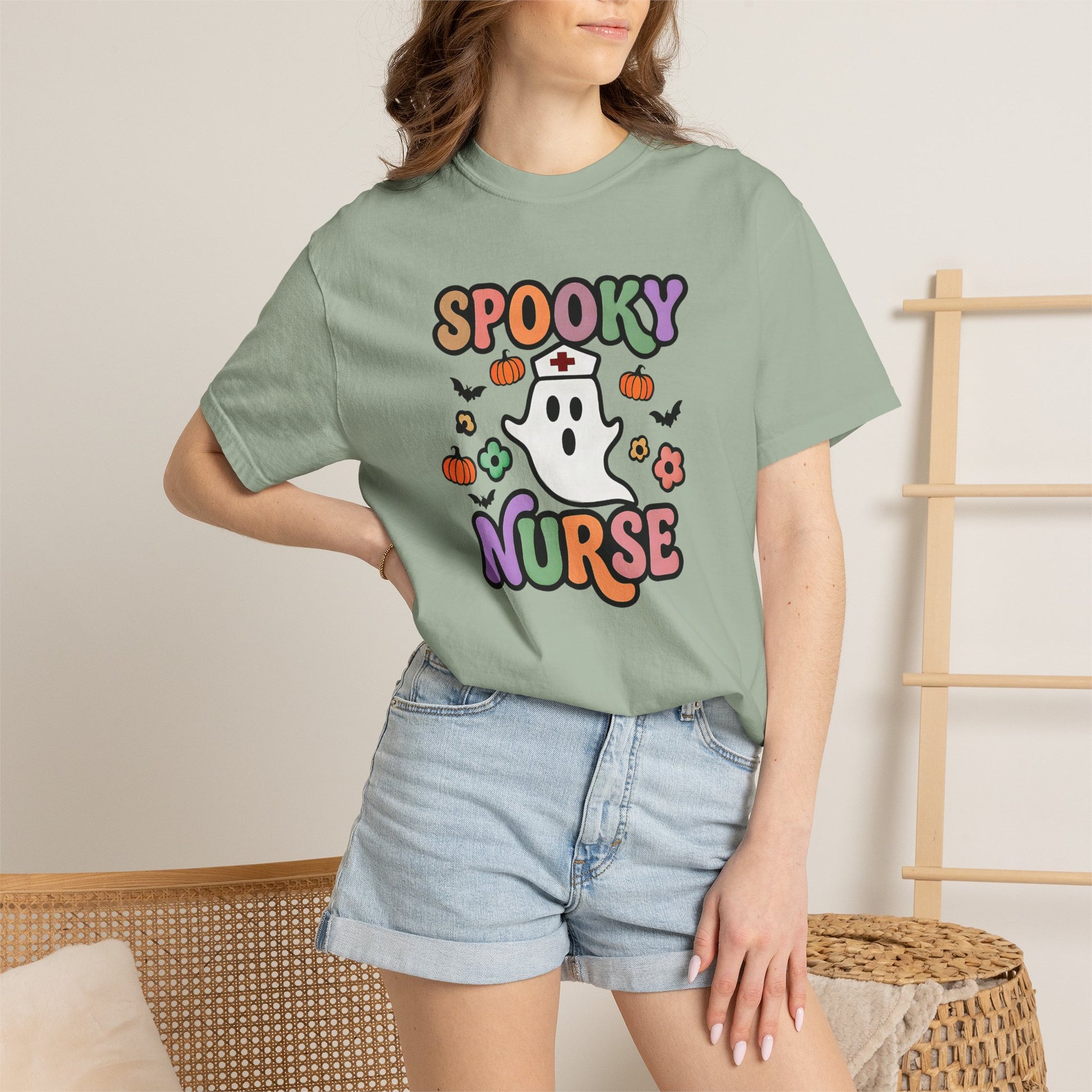 Spooky Nurse T-Shirt — Cute Halloween Ghost Nurse Tee for Nurses