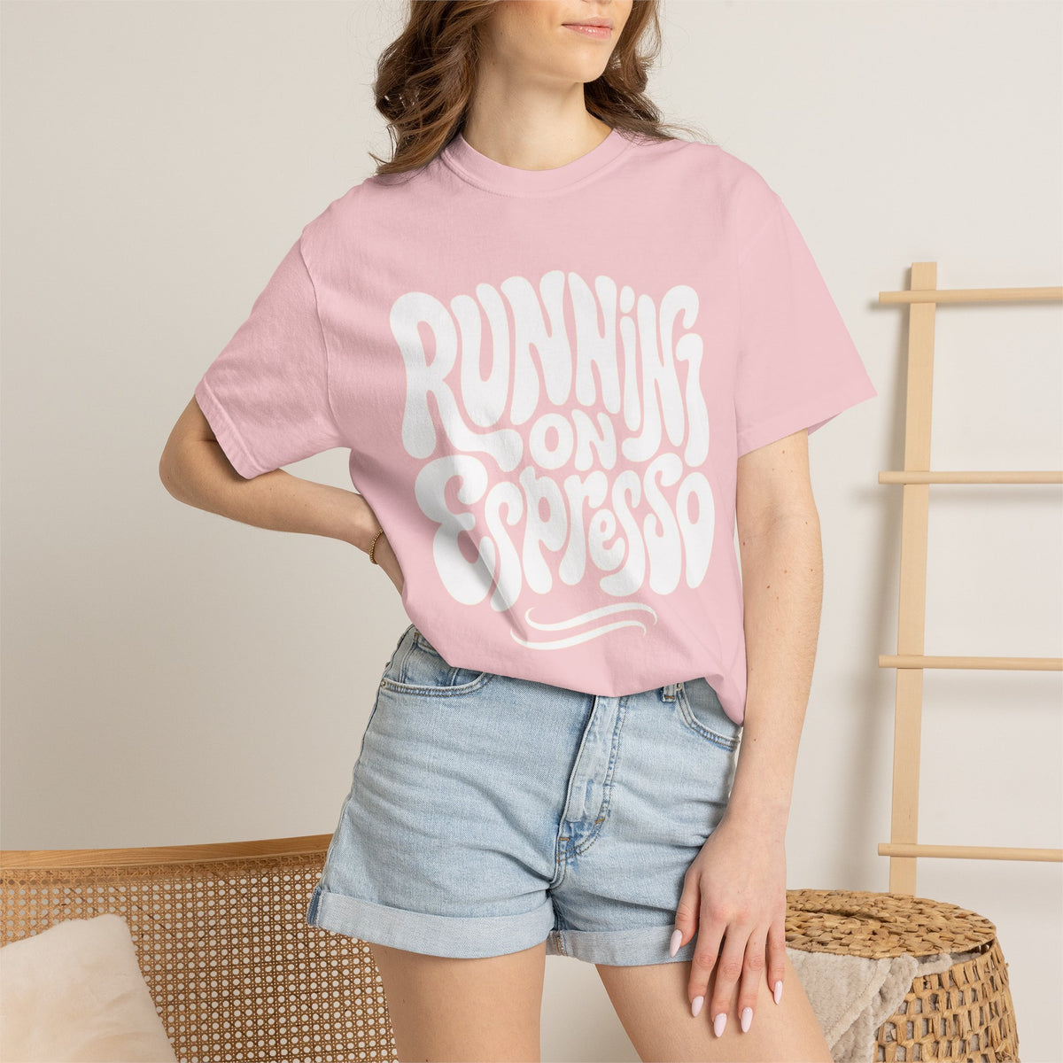 Running on Espresso T-shirt | Coffee Lover Shirt, Retro Typography