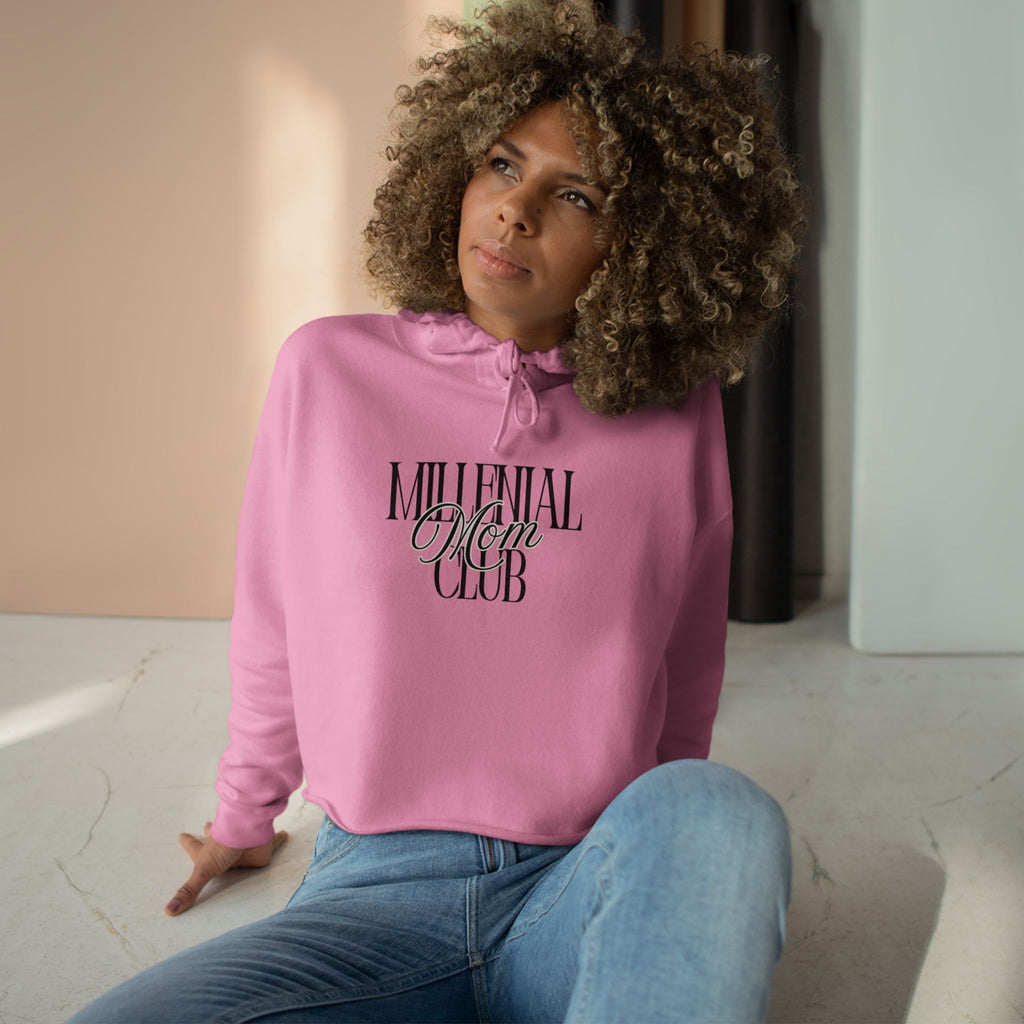 Millennial Mom Club Crop Hoodie