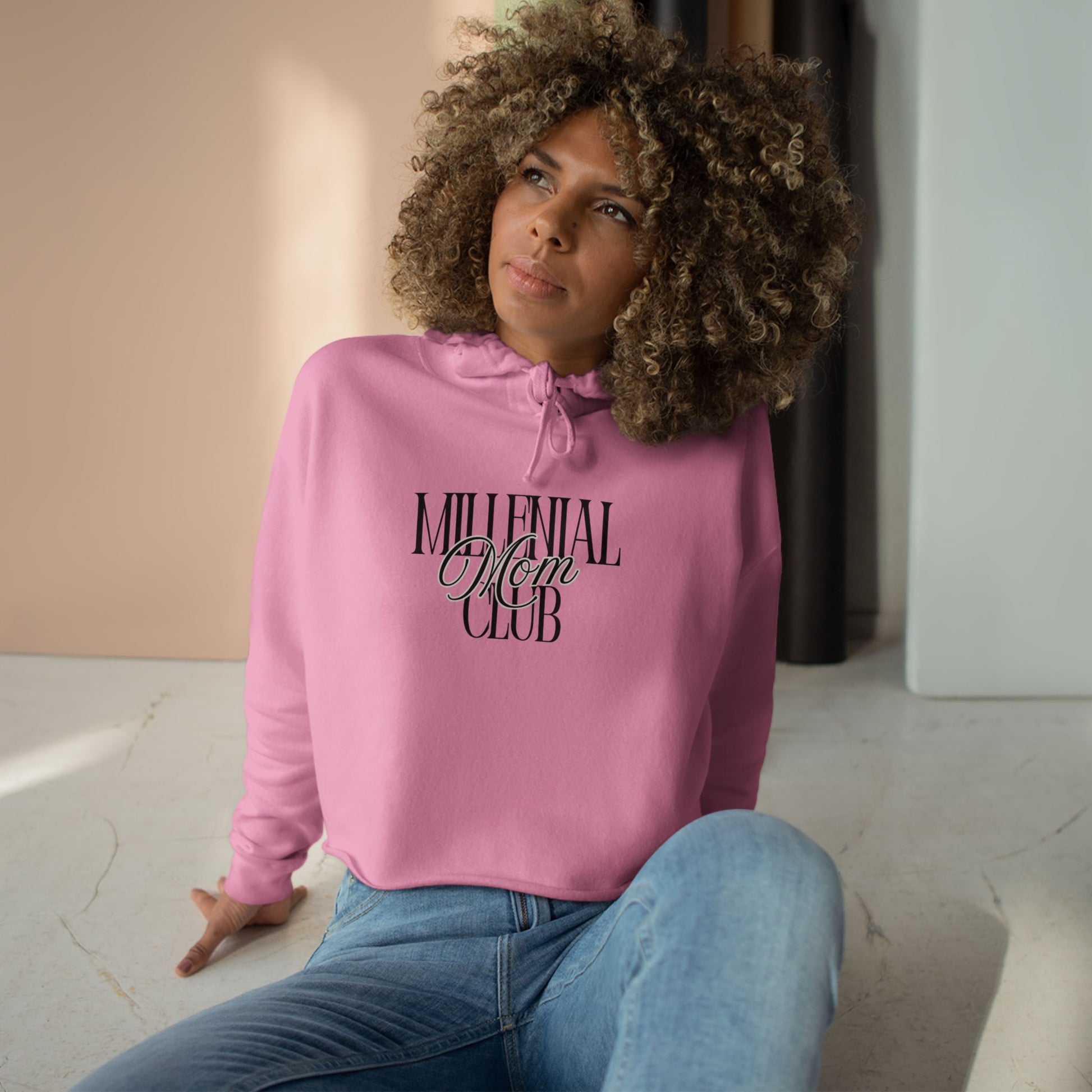 Millennial Mom Club Crop Hoodie