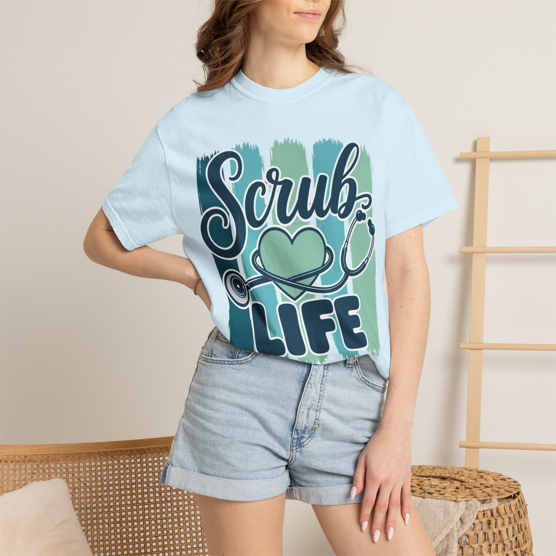 Scrub Life stethoscope heart T-shirt | Nurse medical healthcare tee
