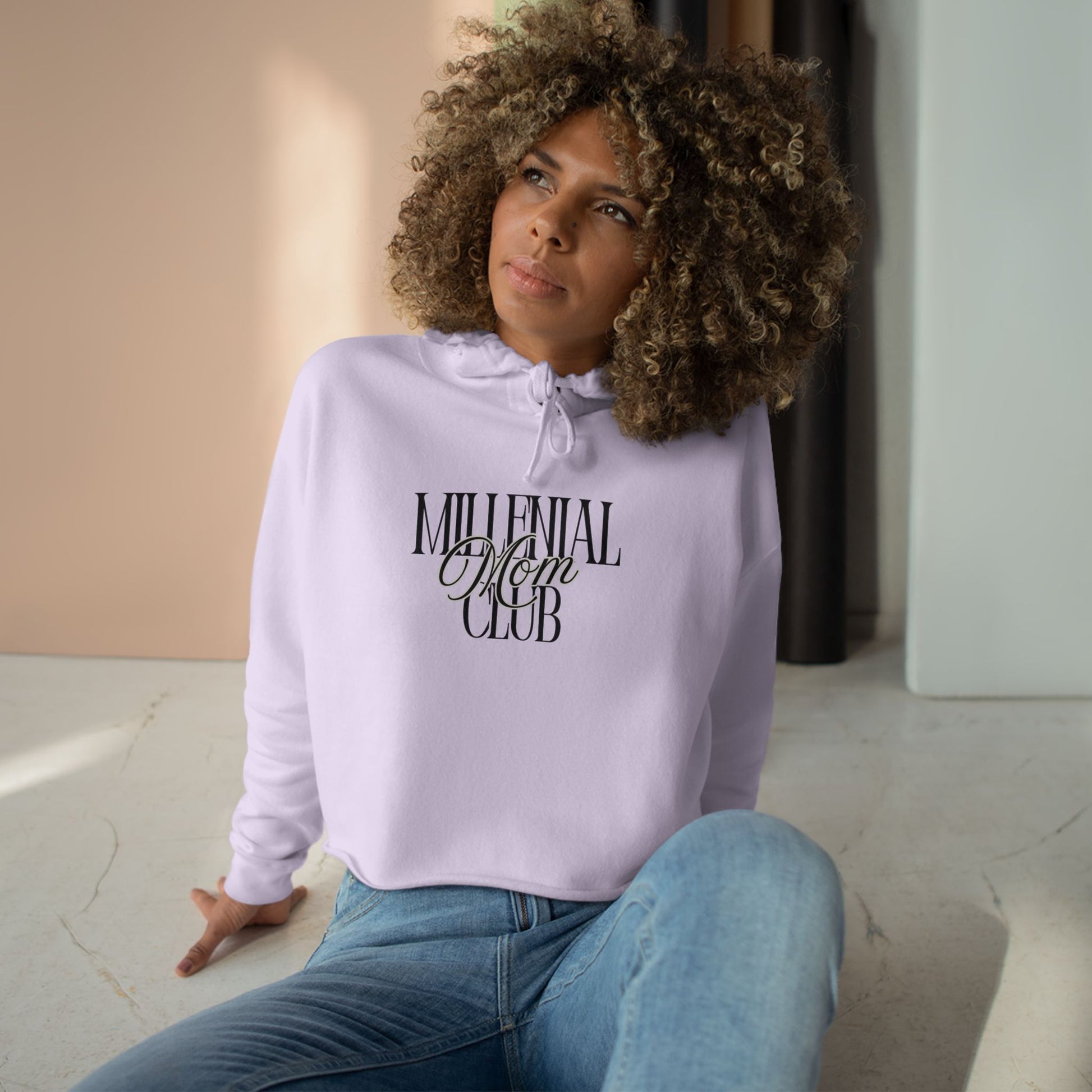 Millennial Mom Club Crop Hoodie